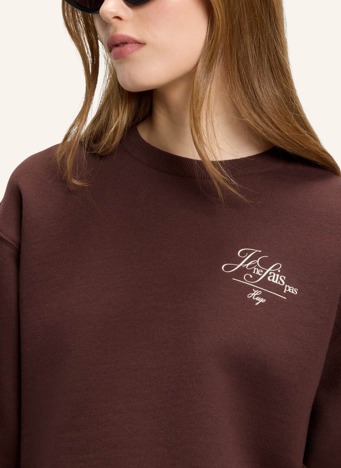 HUGO Sweatshirt CLASSIC CREW_5 Relaxed Fit: DUNKELBRAUN