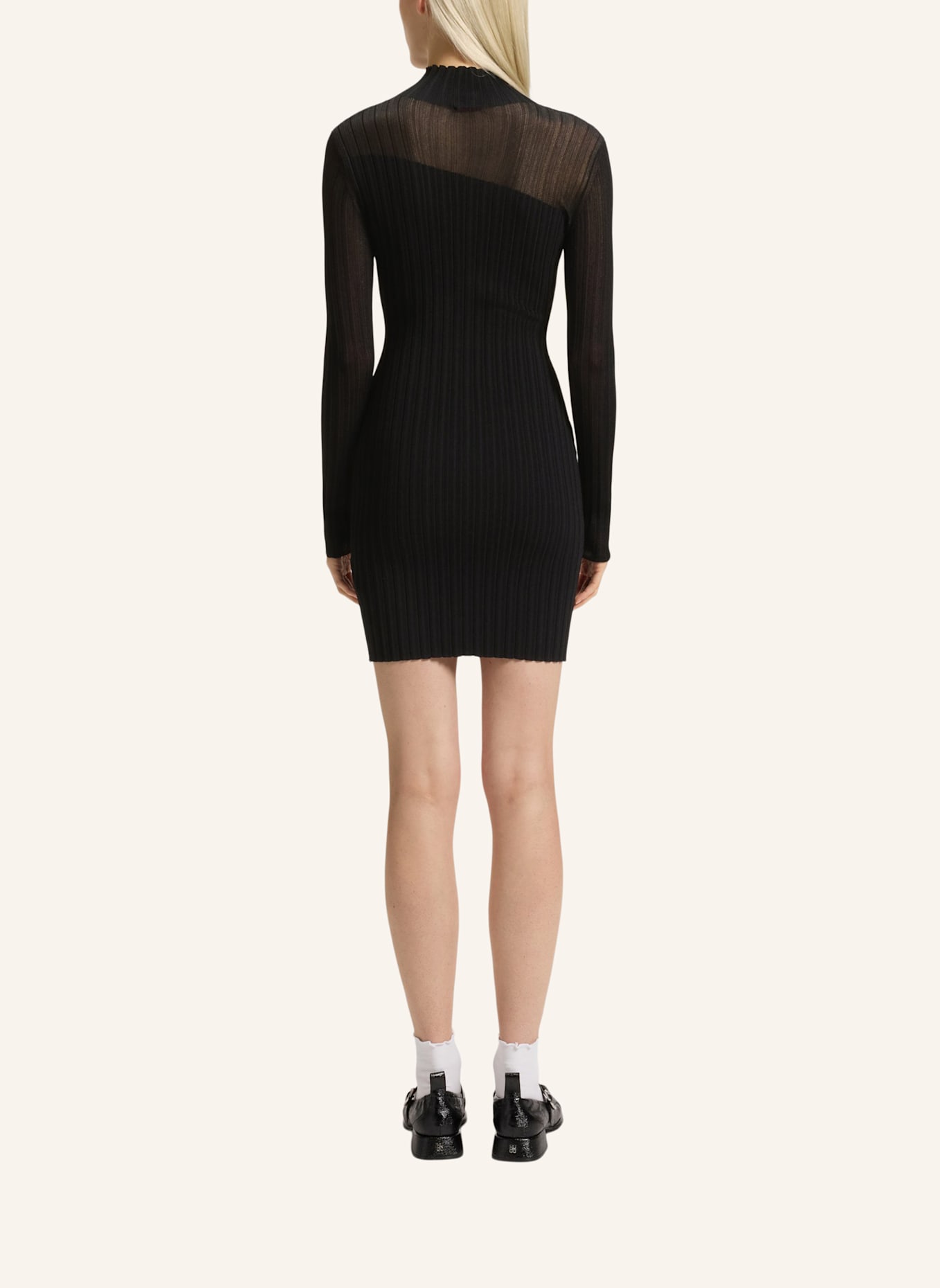 HUGO Gestricktes Kleid SICLAMINY Slim Fit: SCHWARZ