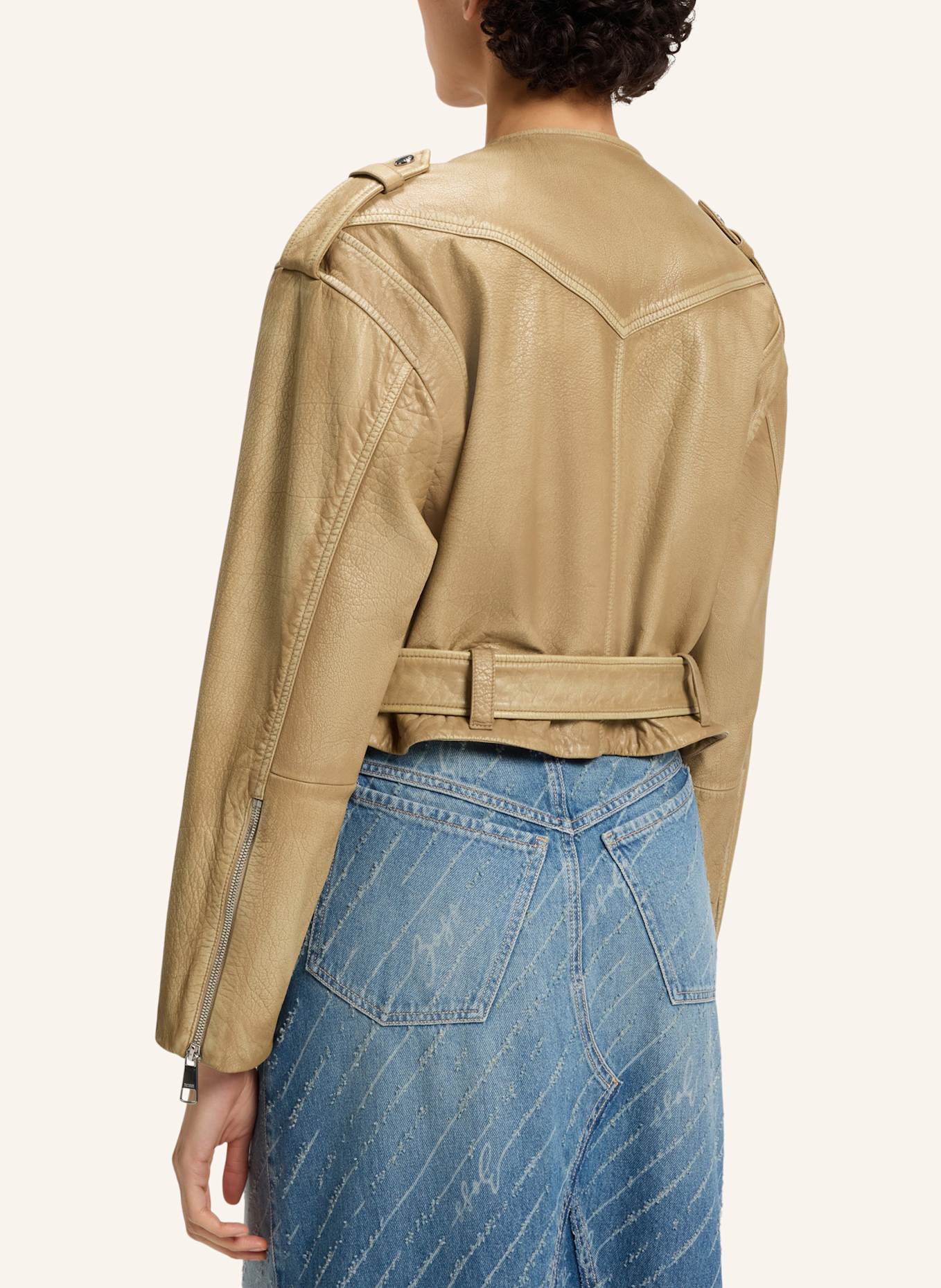 BOSS Lederjacke C_SADORA Regular Fit: BRAUN