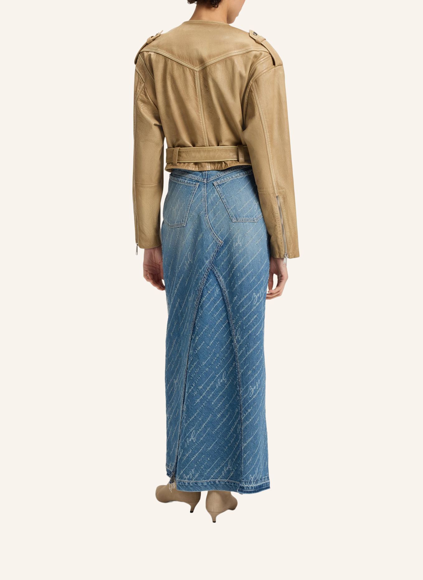 BOSS Lederjacke C_SADORA Regular Fit: BRAUN