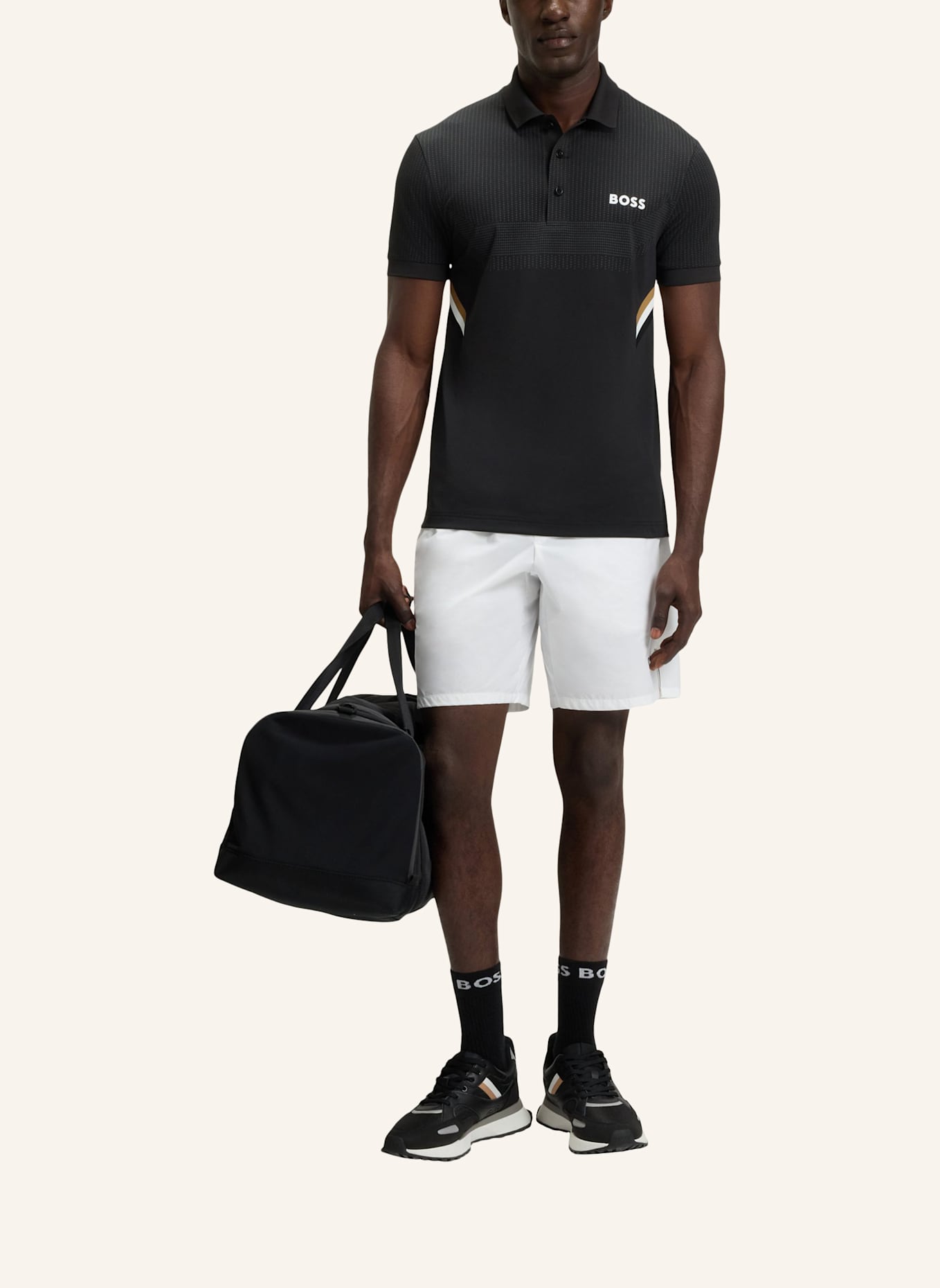 BOSS Poloshirt PAULE TOC Slim Fit: SCHWARZ