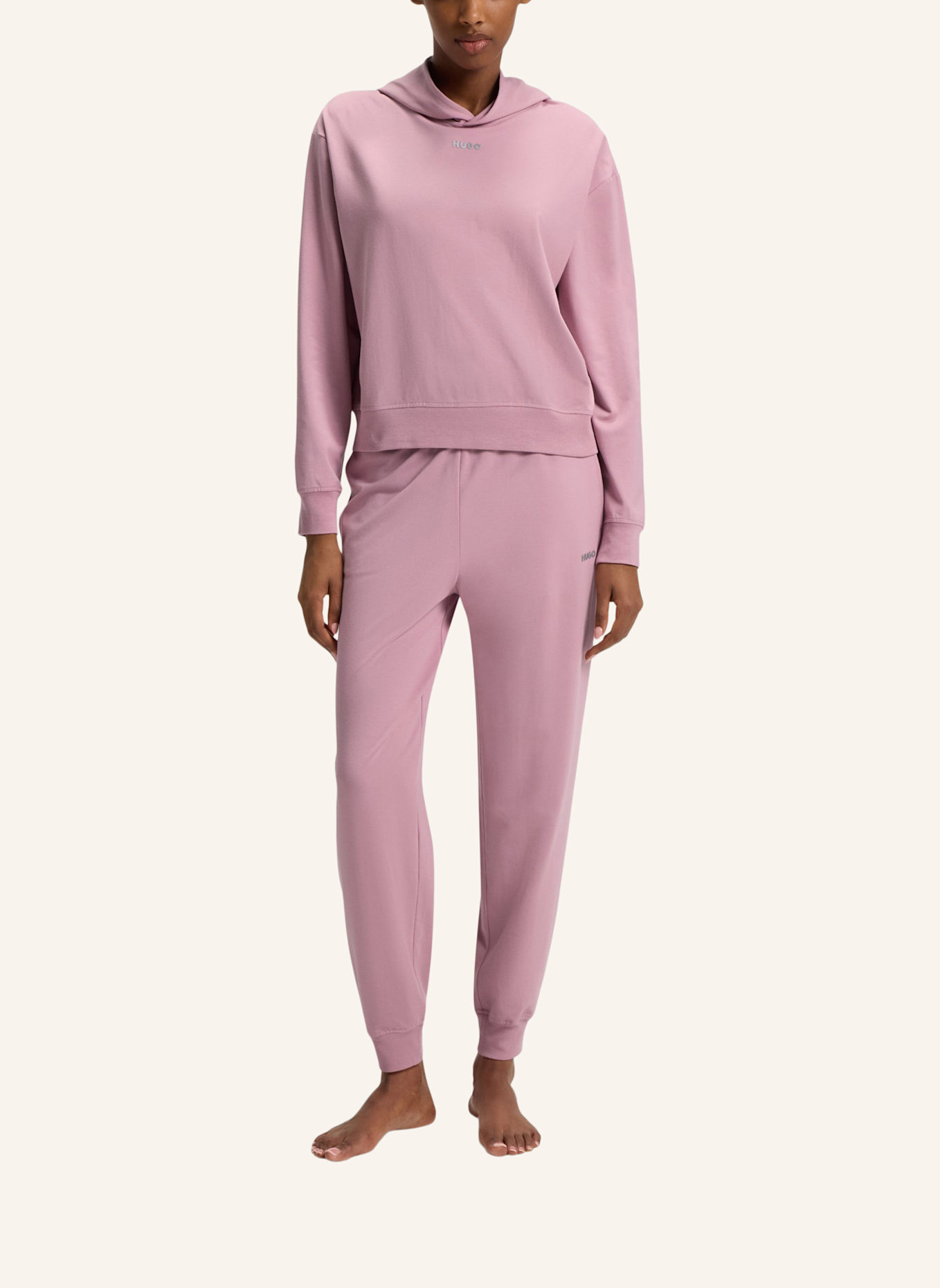 HUGO Loungewear Oberteil SHUFFLE_HOODIE Relaxed Fit: PINK