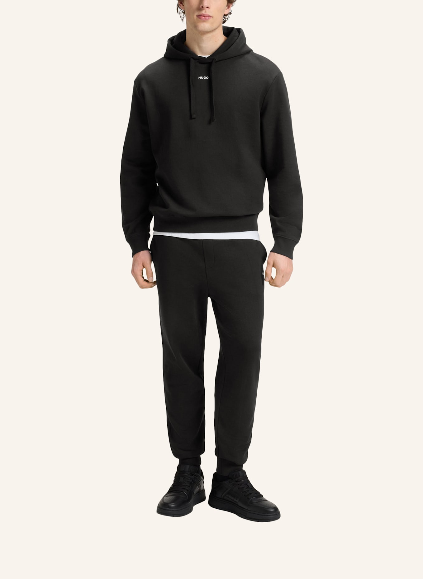 HUGO Sweatshirt TRACKSUIT_DAPODAYOTE Relaxed Fit: SCHWARZ