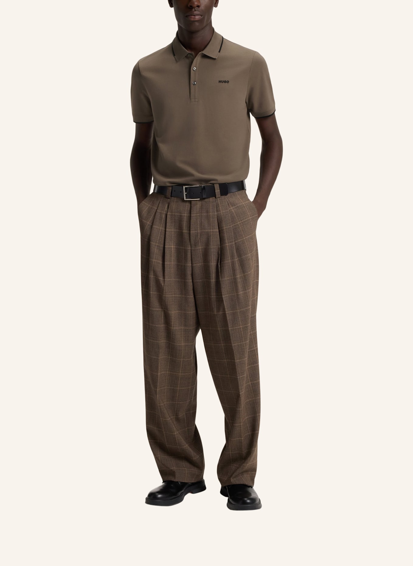 HUGO Poloshirt DINOSO222 Slim Fit: GRAU