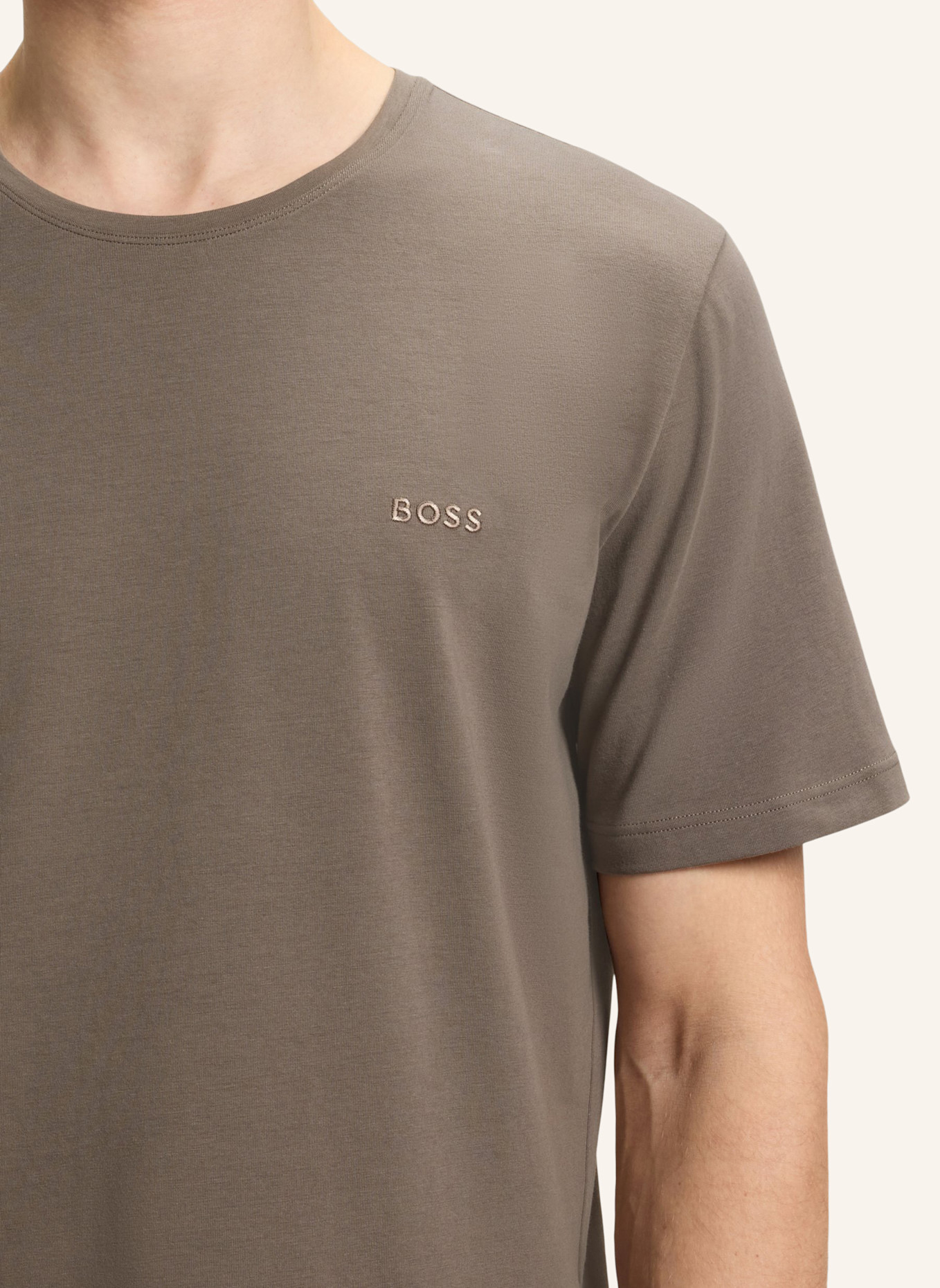 BOSS Loungewear Oberteil MIX&MATCH T-SHIRT R Regular Fit: BRAUN