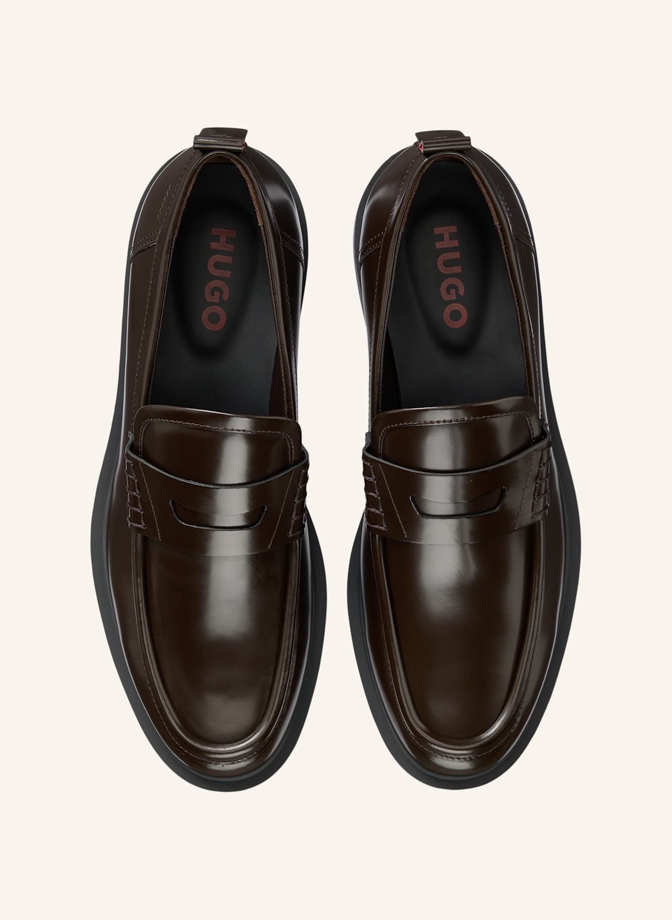 HUGO Casual Slipper VARIAN_LOAF_BO: DUNKELBRAUN