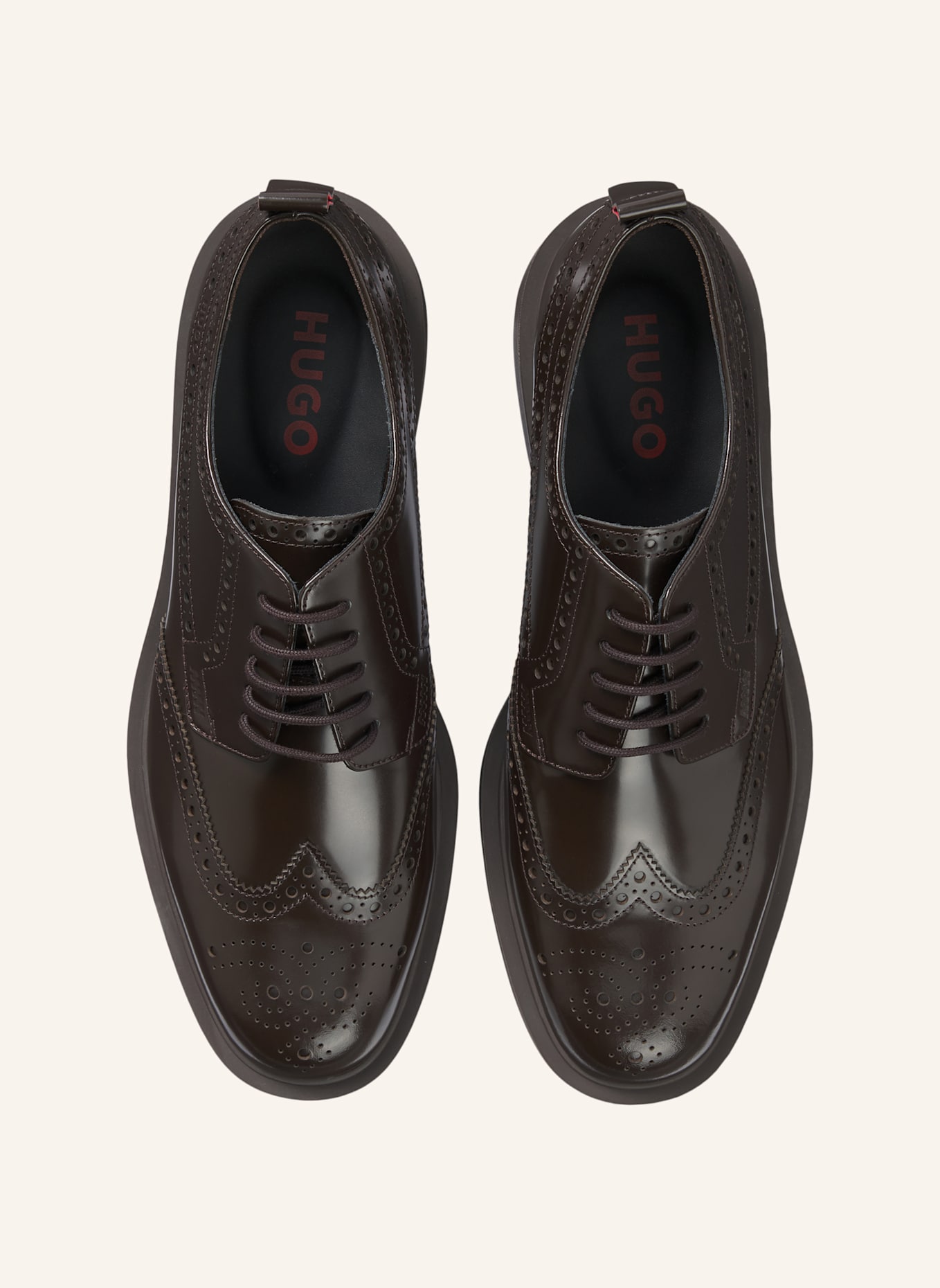 HUGO Business-Schnürschuh LYSANDER_DERB_BOBR: DUNKELBRAUN