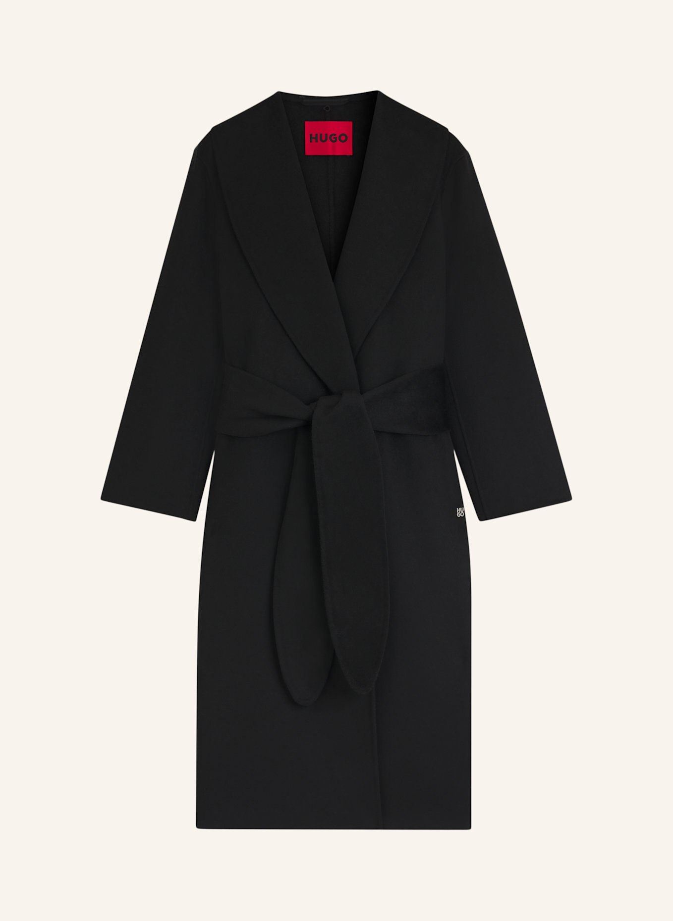 HUGO Klassischer Mantel MECAMI-1_DF Relaxed Fit: SCHWARZ