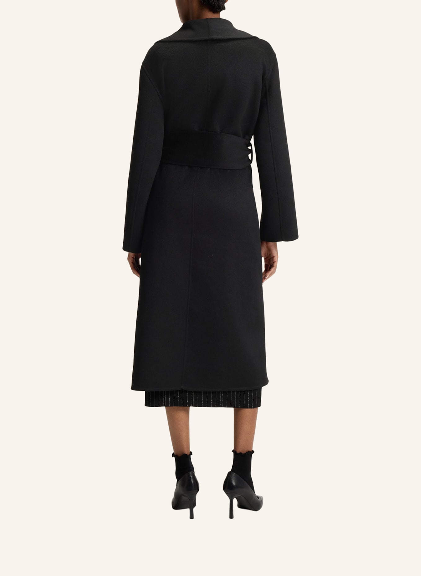 HUGO Klassischer Mantel MECAMI-1_DF Relaxed Fit: SCHWARZ