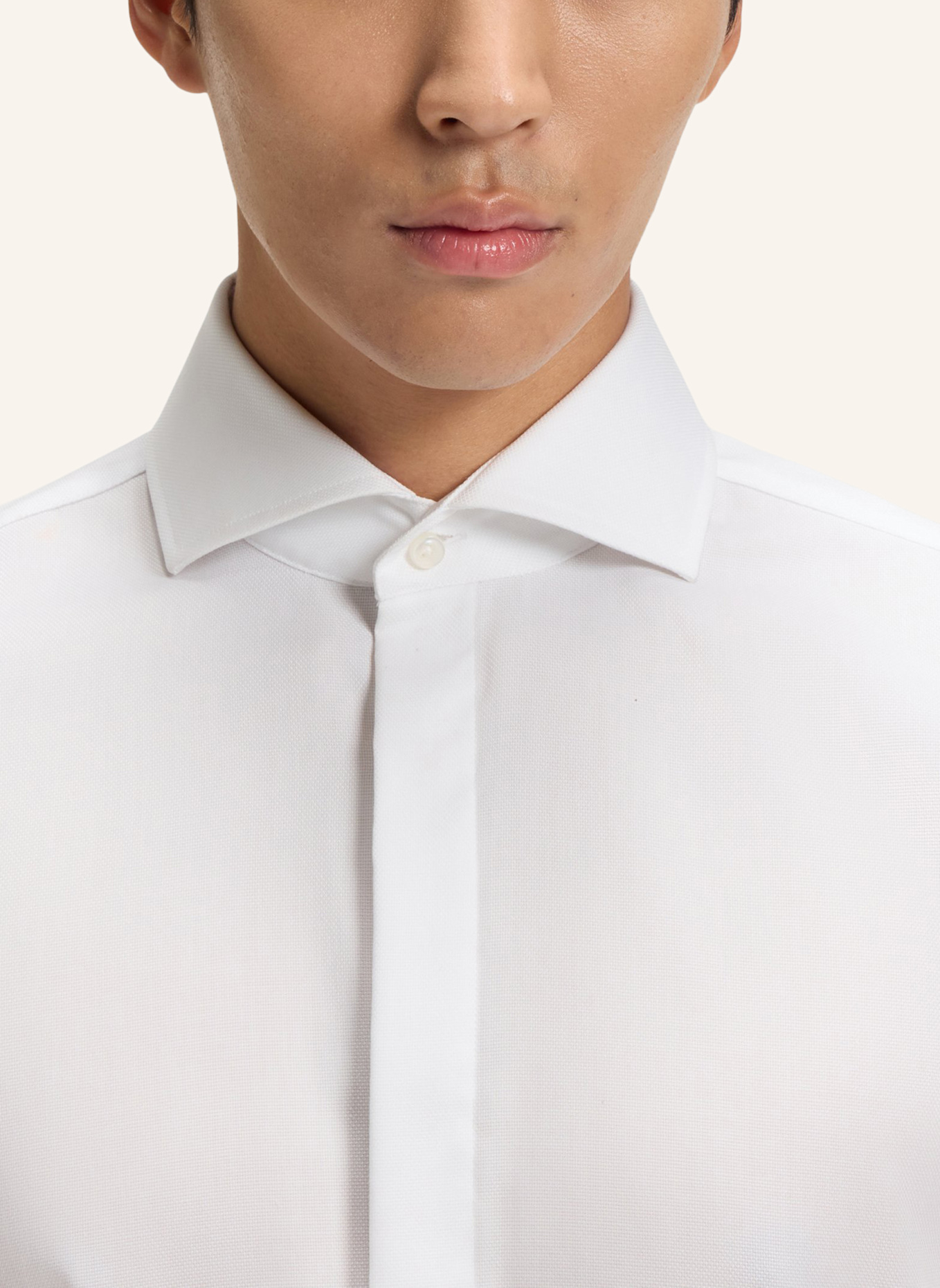 BOSS Business Hemd H-HANK-TUX-B1-DC-254 Slim Fit: WEISS