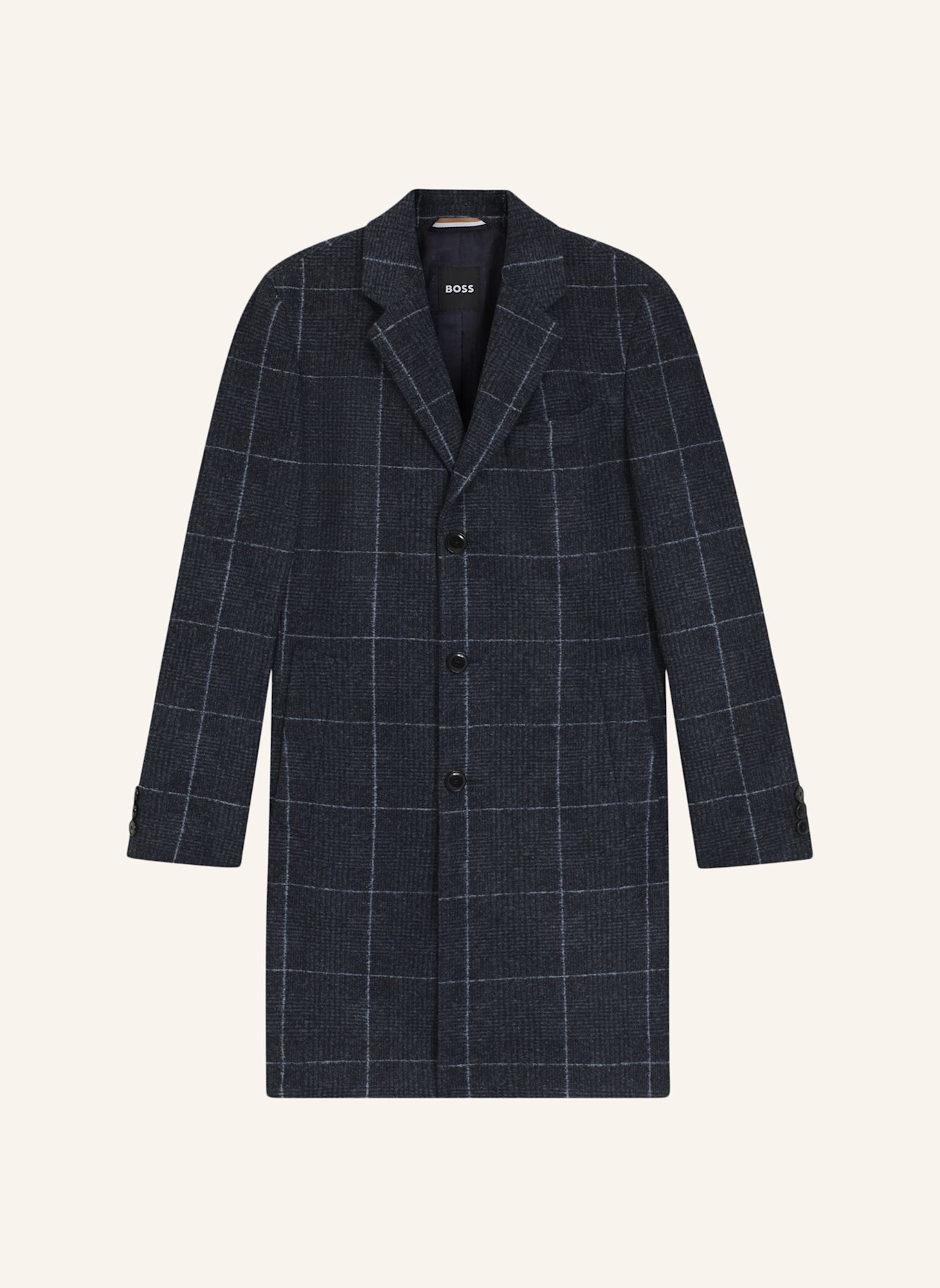 BOSS Klassischer Mantel H-HYDE-J-254 Slim Fit in dunkelblau