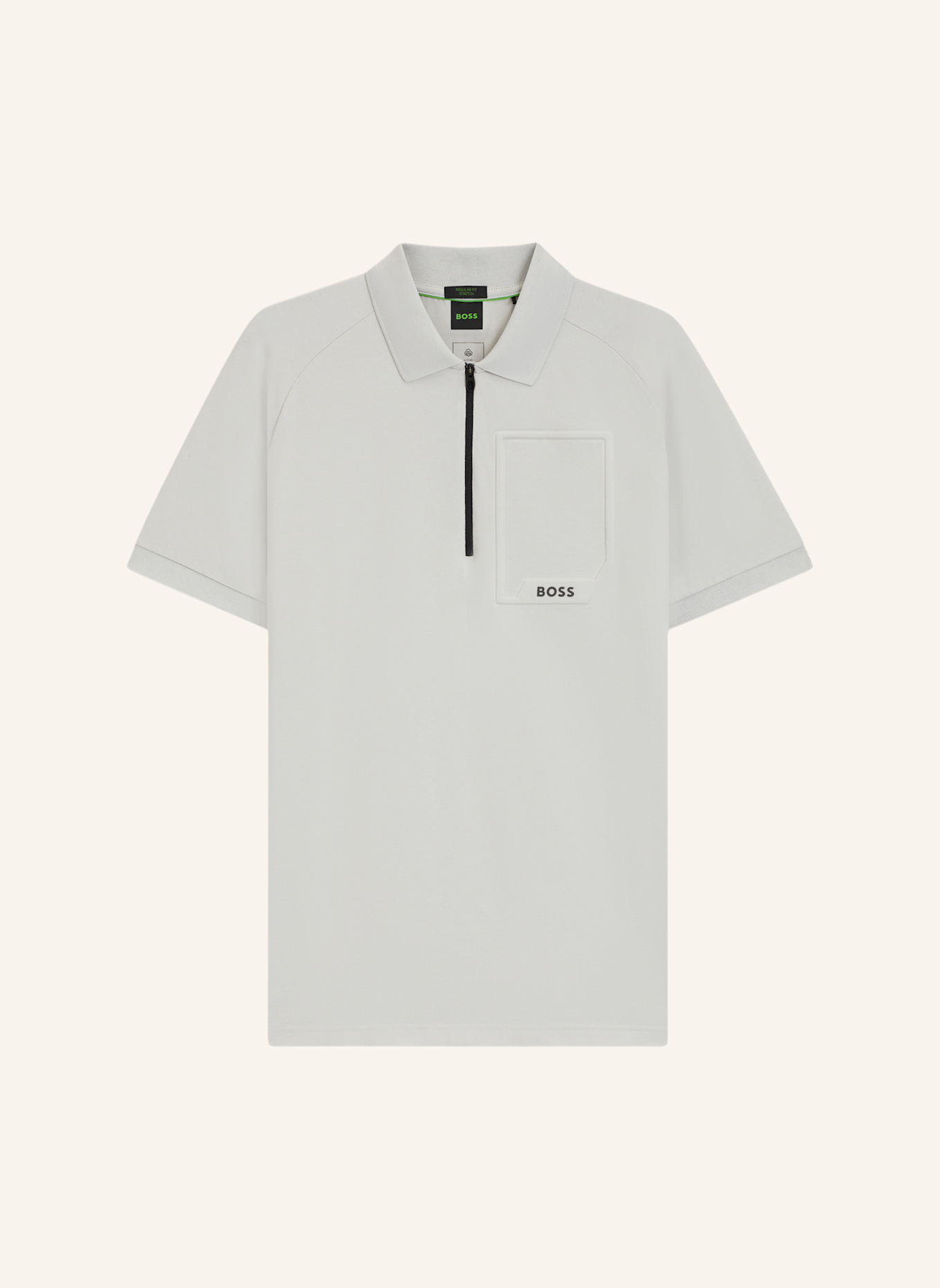 BOSS Poloshirt POLO URBAN TECH Regular Fit: HELLGRAU