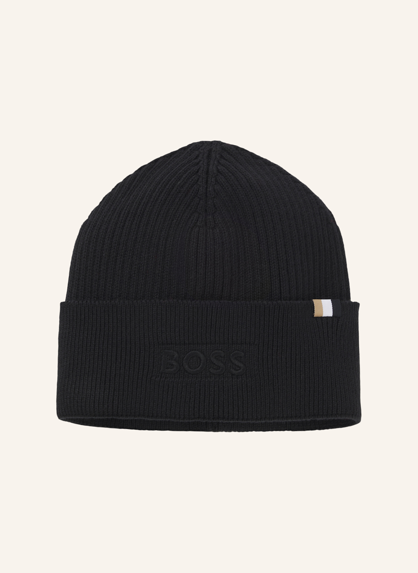 BOSS Strickmütze MAGICO_R_HAT: SCHWARZ