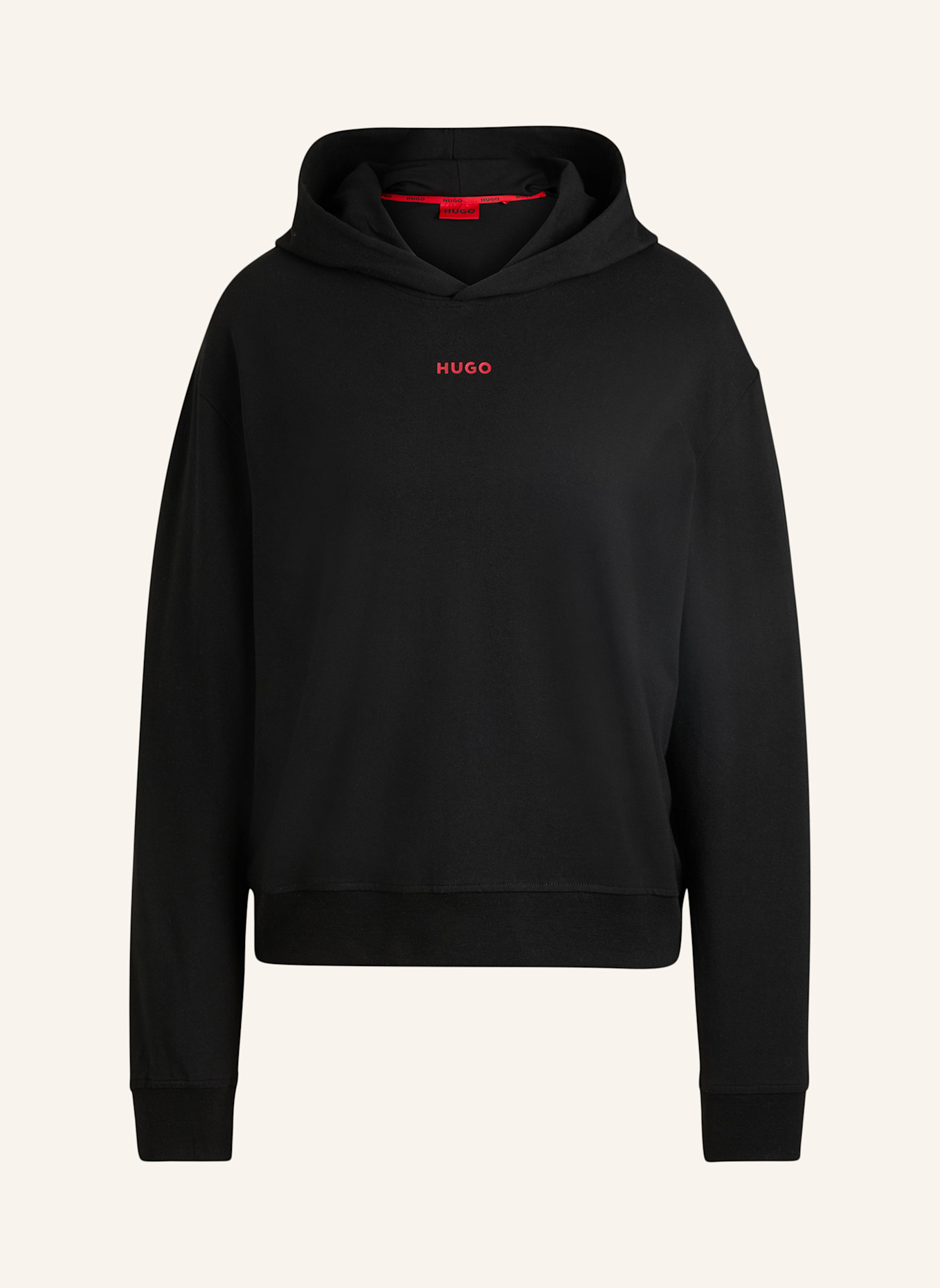 HUGO Loungewear Oberteil SHUFFLE_HOODIE Relaxed Fit: SCHWARZ