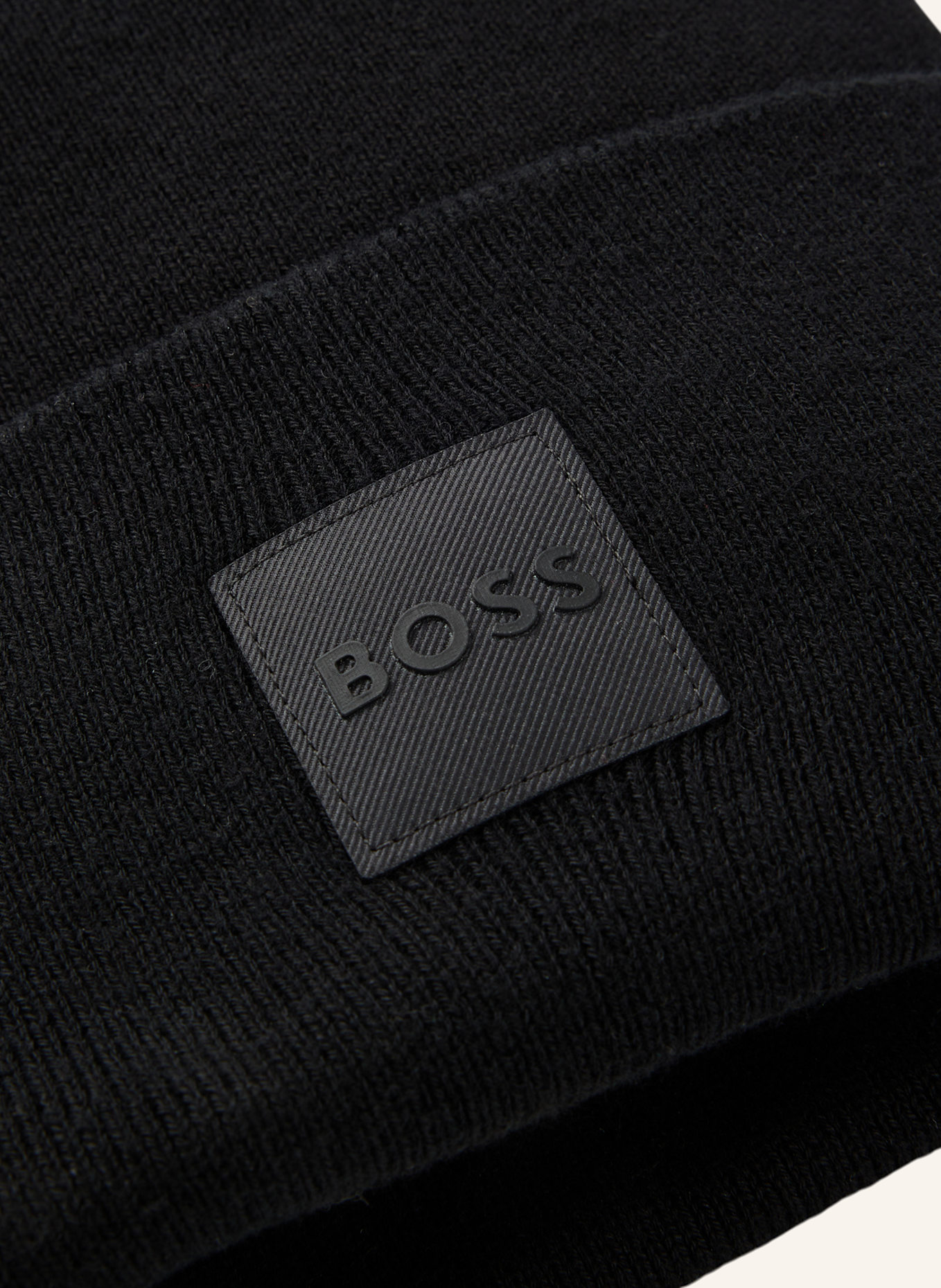 BOSS Strickmütze FANTASTICO_R_HAT: SCHWARZ