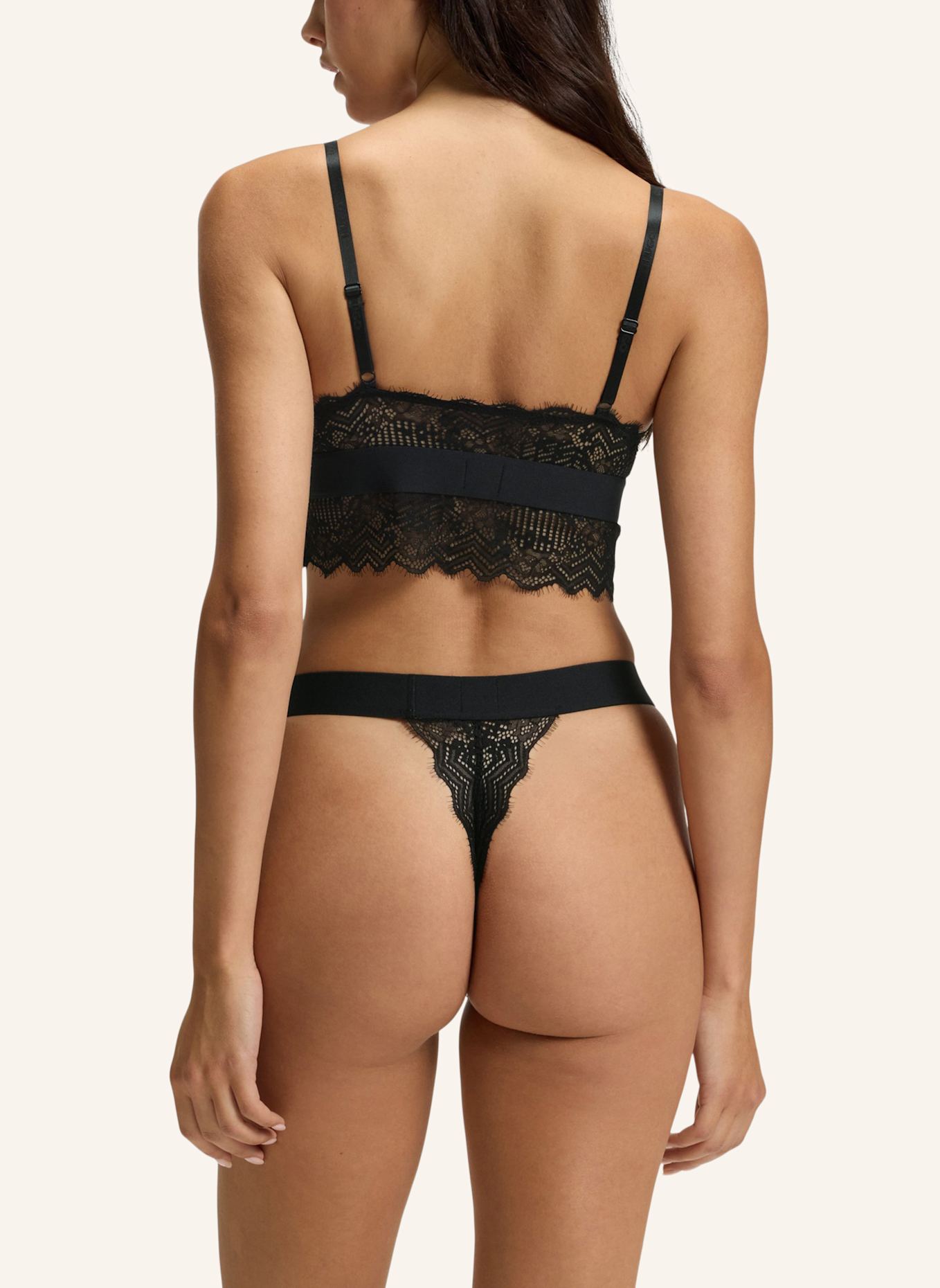HUGO Slip STRING RL LACE: SCHWARZ