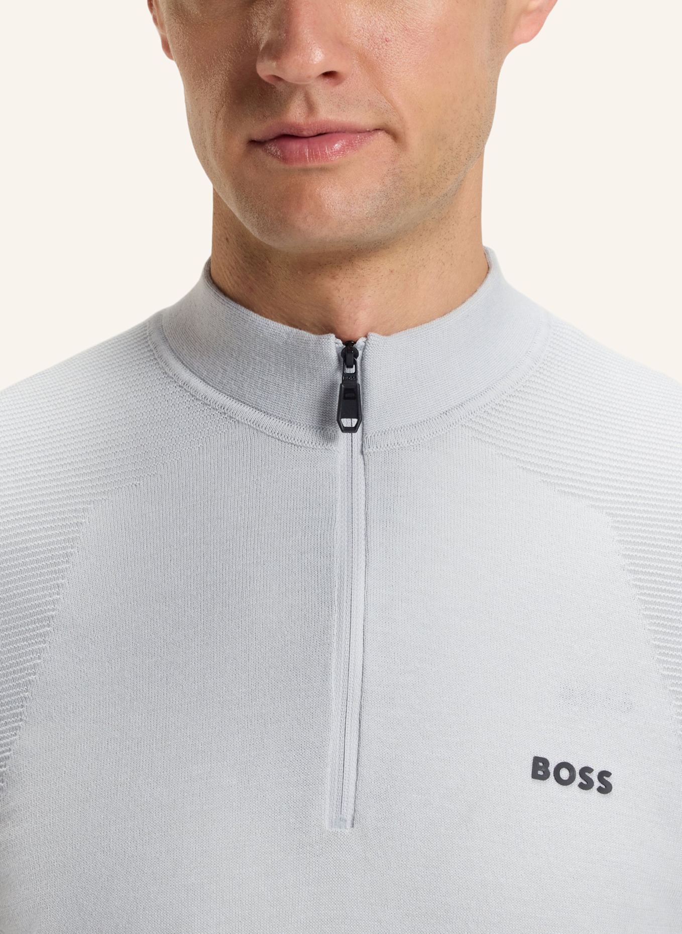 BOSS Pullover K_MOMENTUM-LITE MN Regular Fit: HELLGRAU