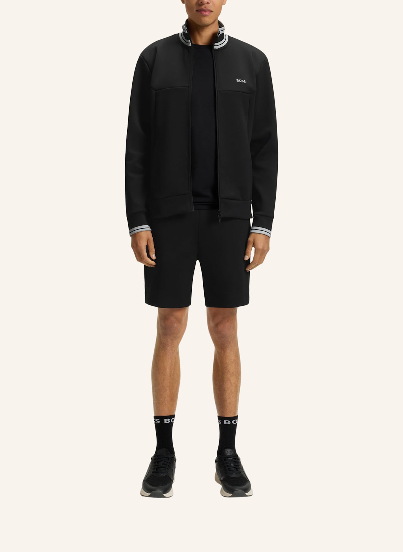 BOSS Sweatshirt FZ ZONE Regular Fit: SCHWARZ