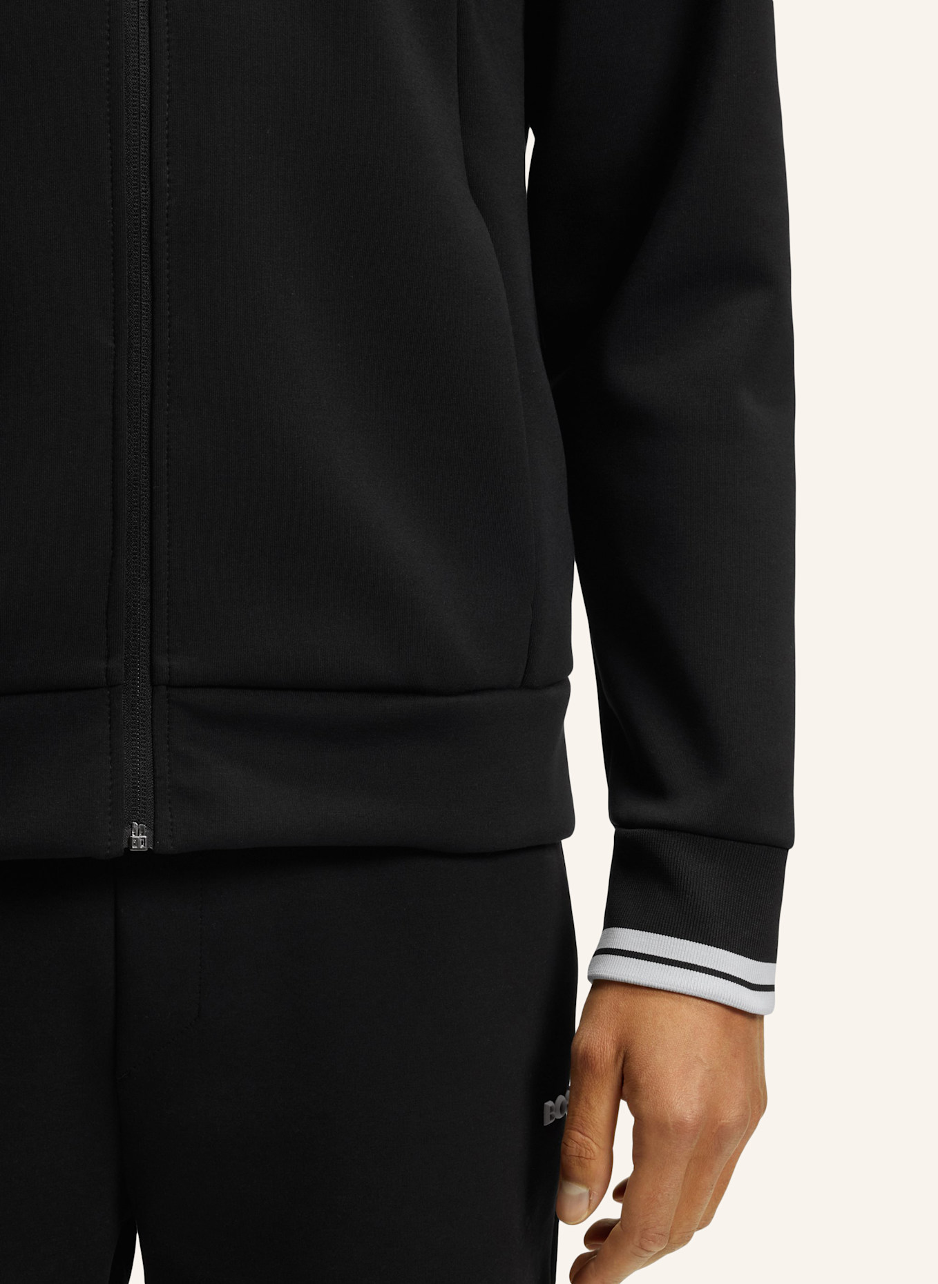 BOSS Sweatshirt FZ ZONE Regular Fit: SCHWARZ