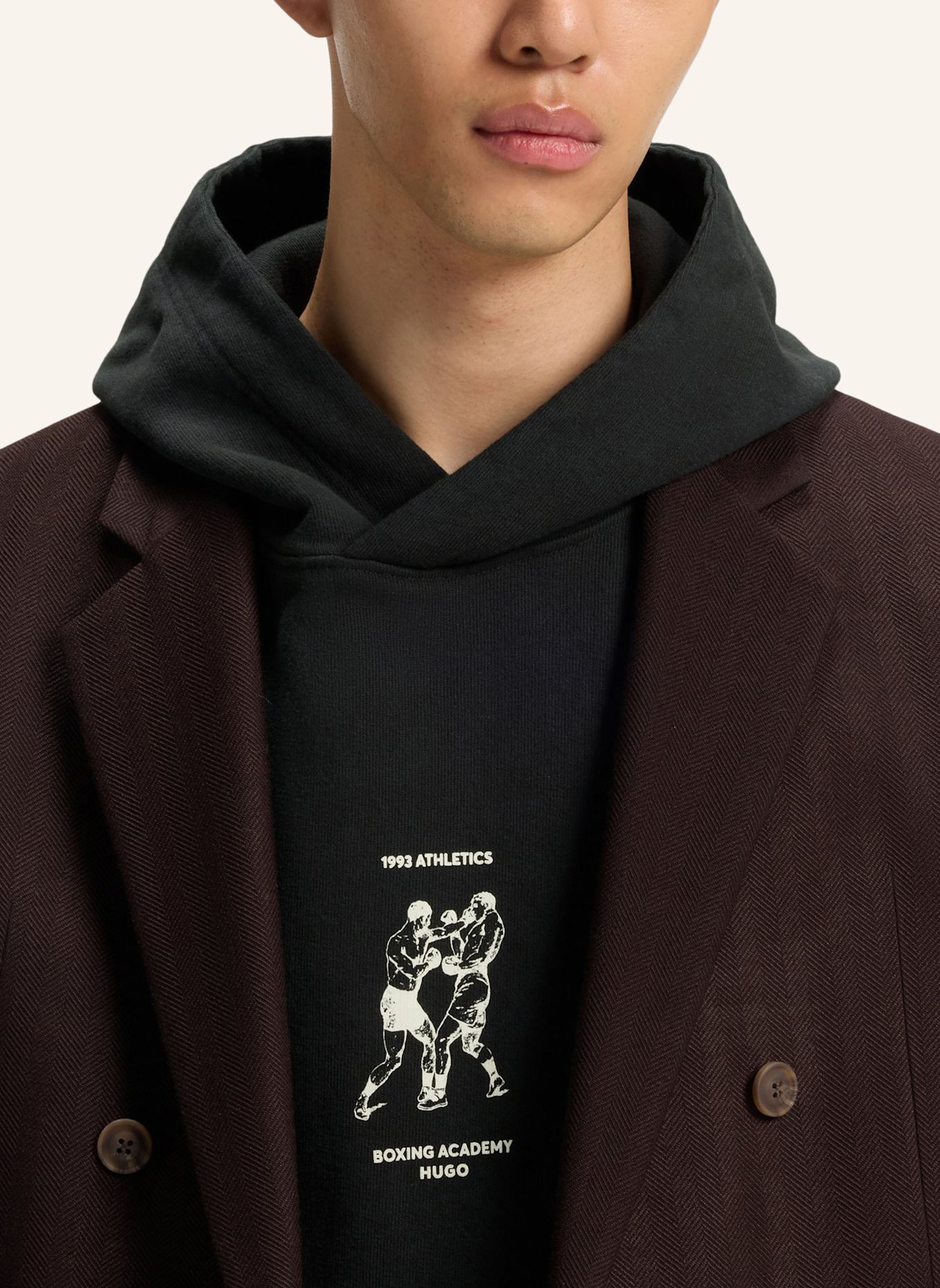 HUGO Sweatshirt DUWRESTIE Oversize Fit: SCHWARZ