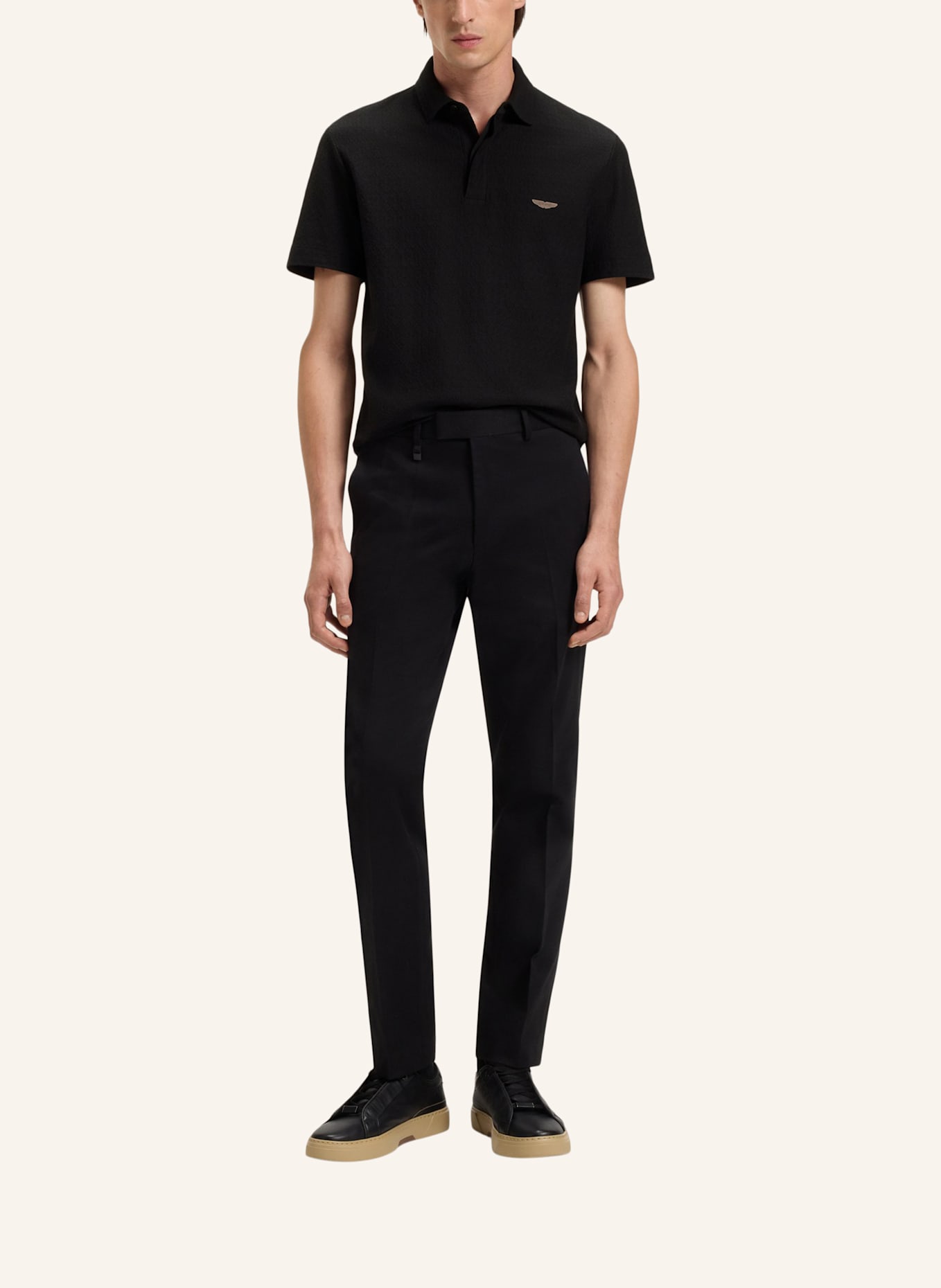 BOSS Poloshirt L-TRACY_AM-254 Regular Fit: SCHWARZ