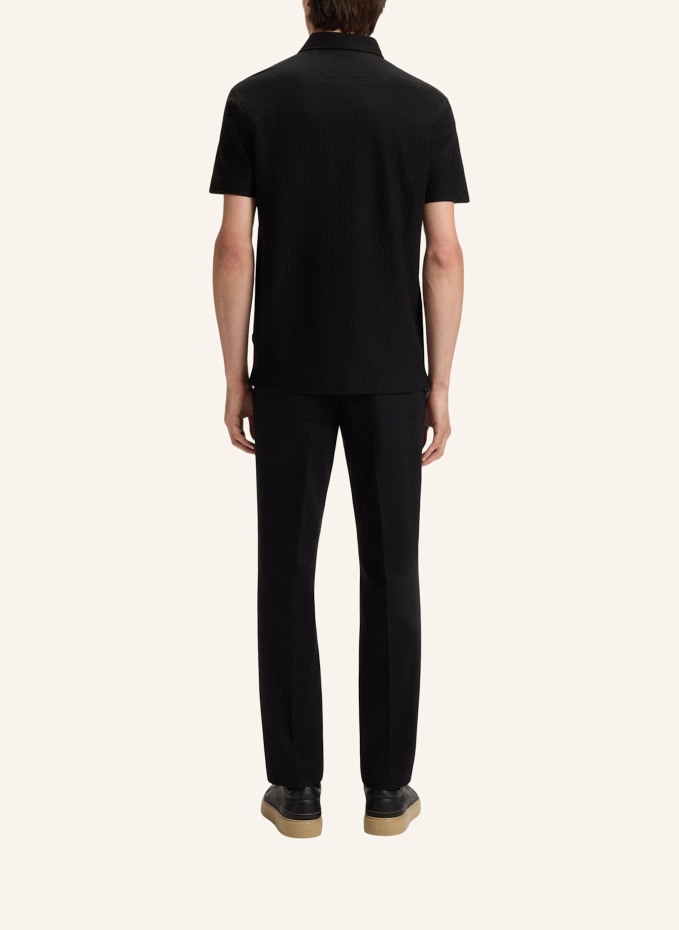 BOSS Poloshirt L-TRACY_AM-254 Regular Fit: SCHWARZ