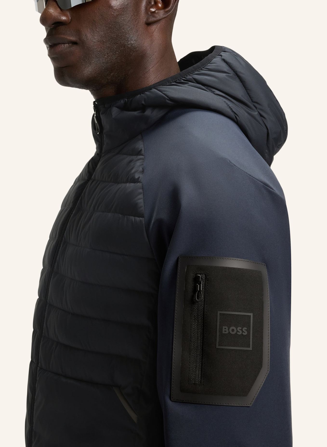 BOSS Casual Jacke J_URBANEX HYBRID HD Regular Fit: DUNKELBLAU