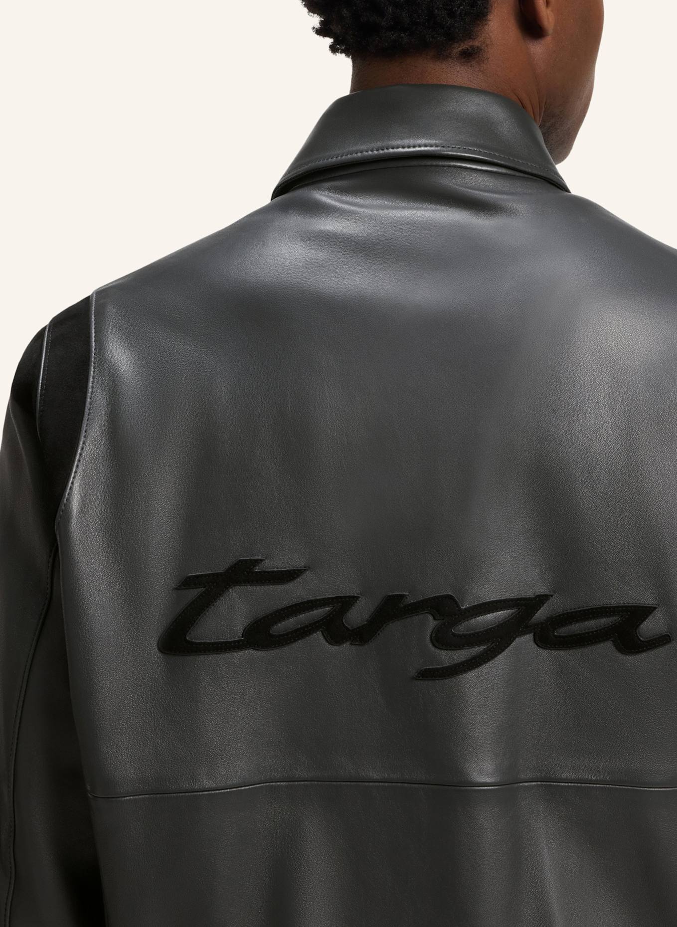 BOSS Lederjacke MEON_PS Regular Fit: DUNKELGRAU