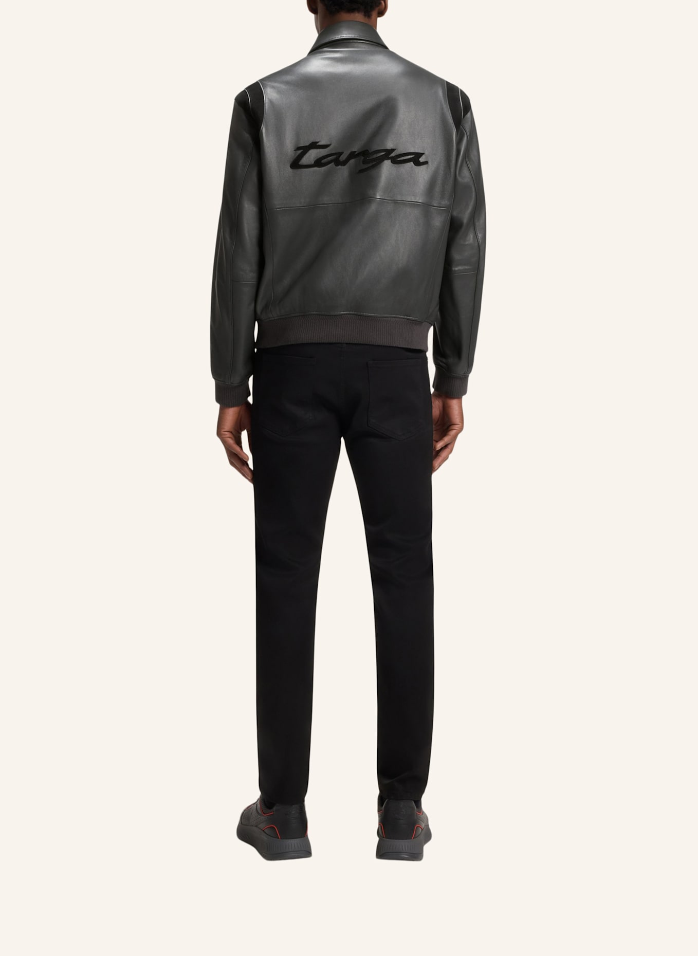 BOSS Lederjacke MEON_PS Regular Fit: DUNKELGRAU