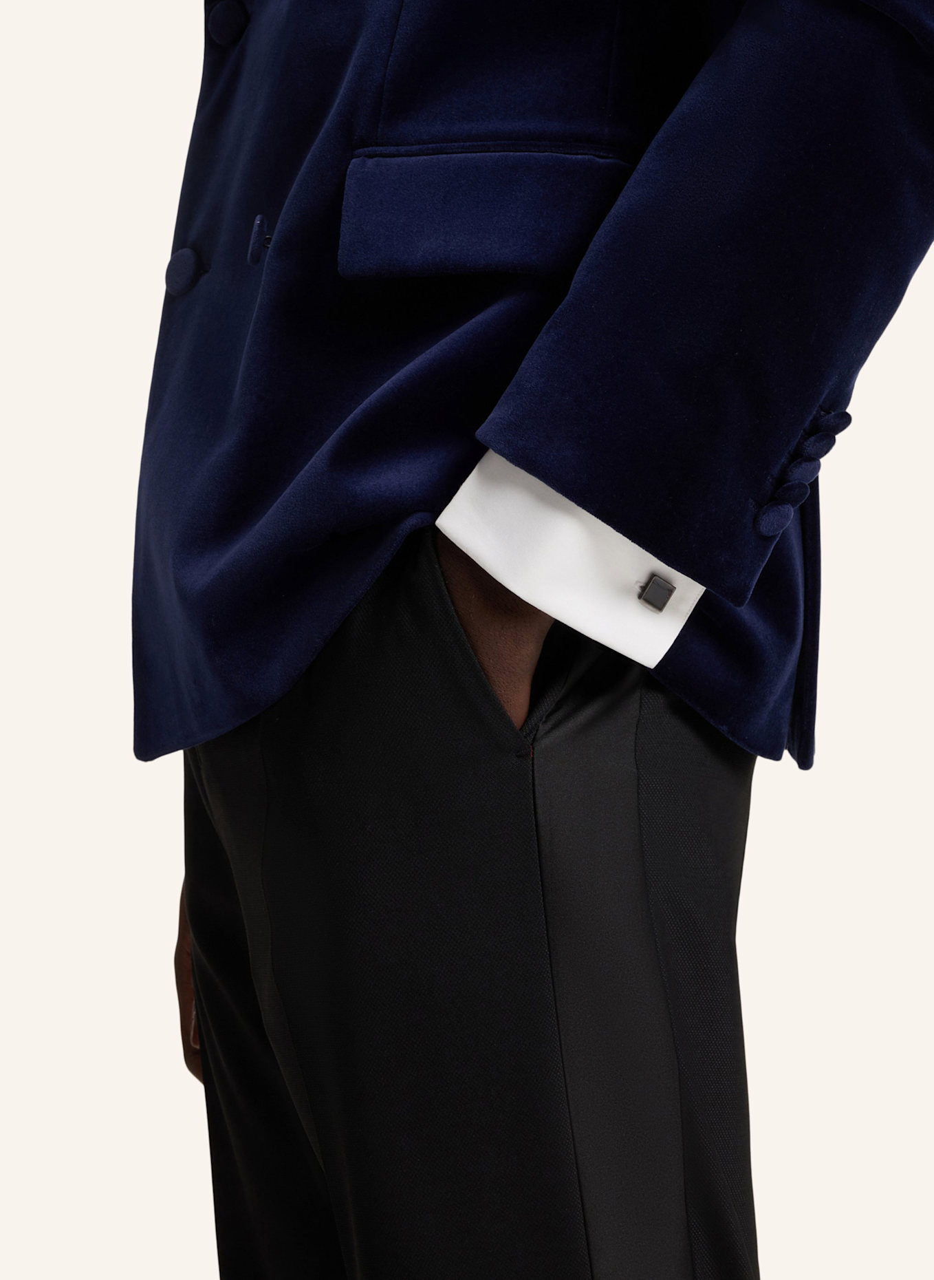 HUGO Manschettenknopf E-TOTAKE-CUF: SCHWARZ