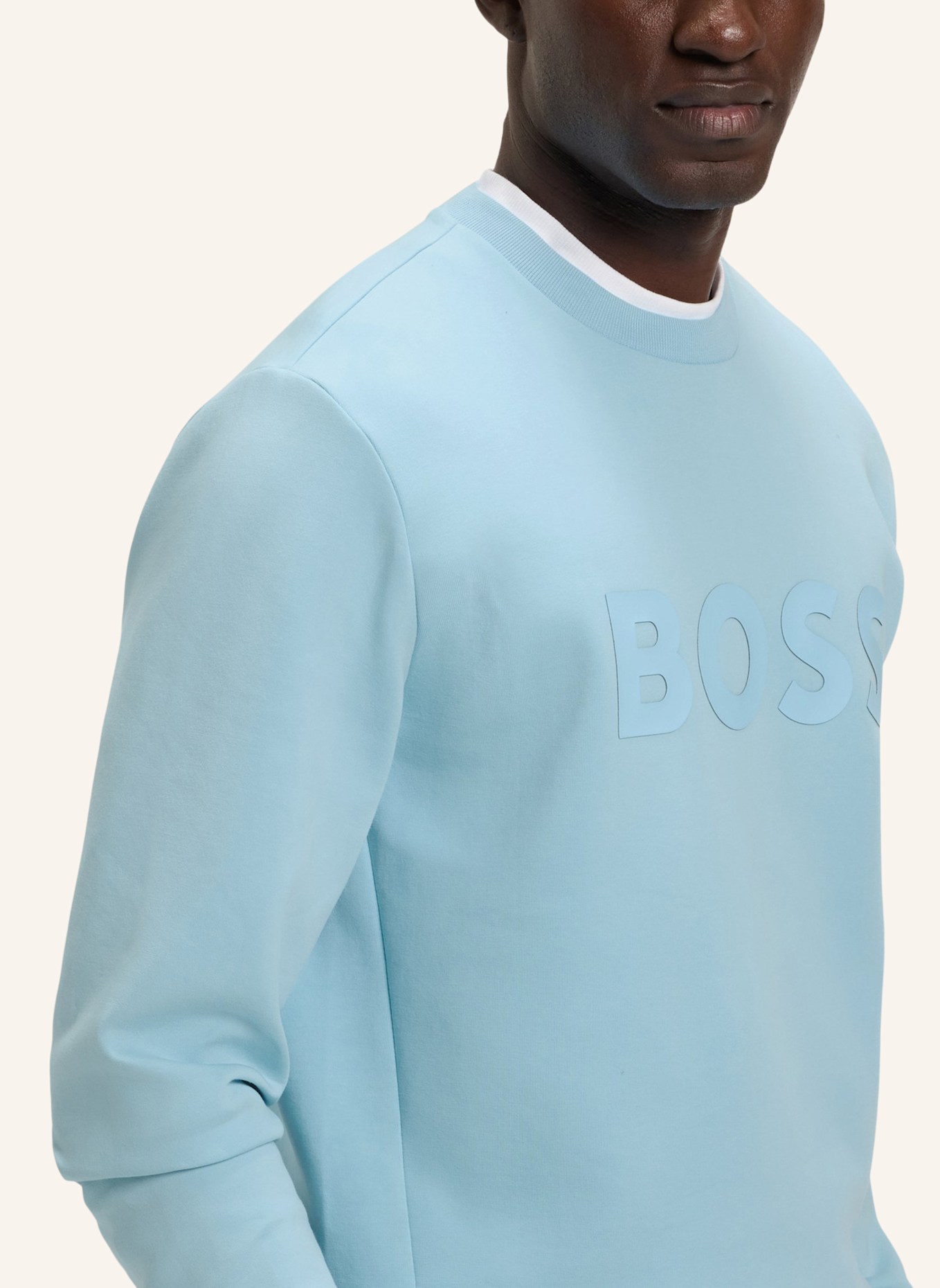 BOSS Sweatshirt SALBO Regular Fit: HELLBLAU