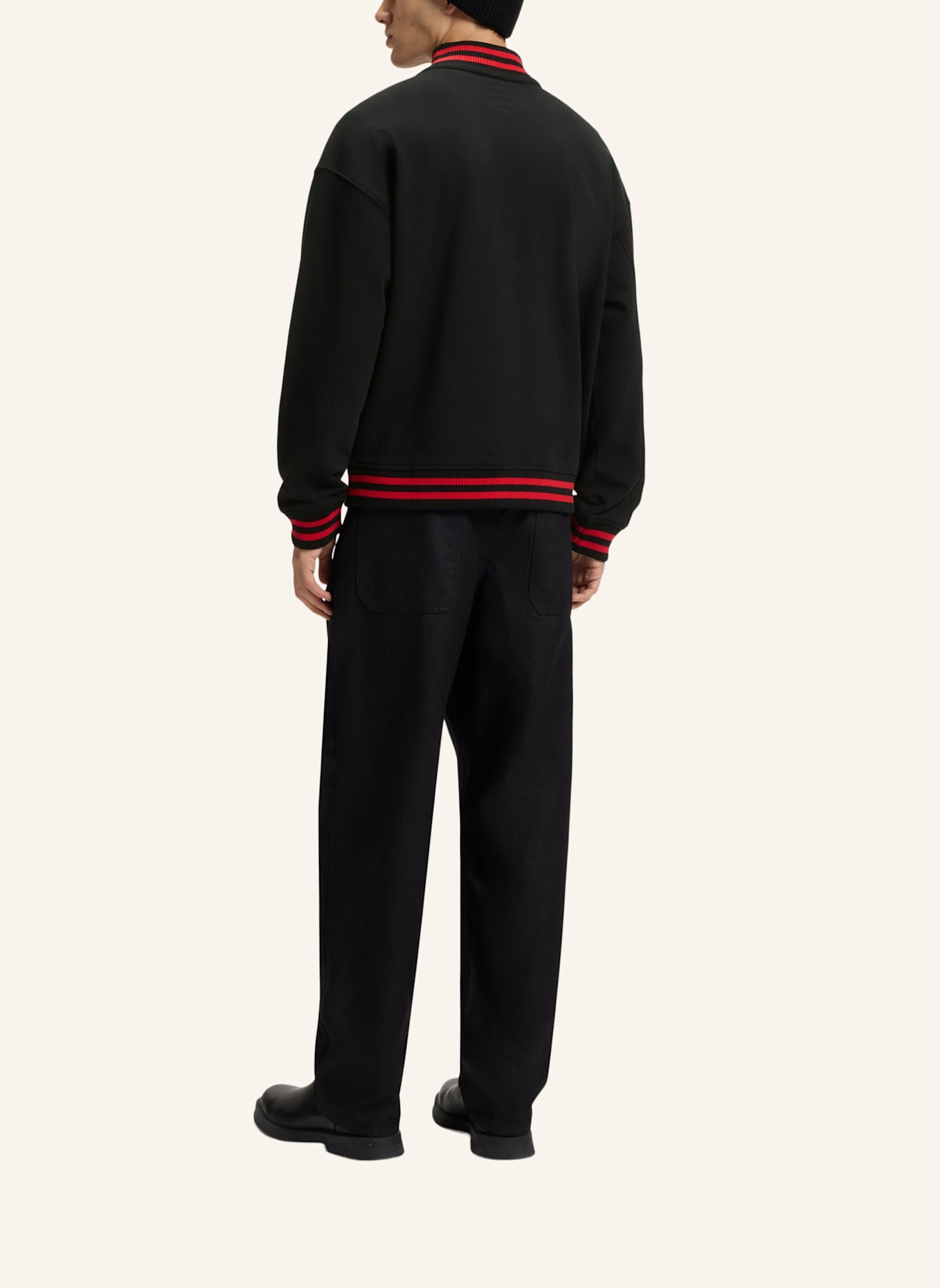 HUGO Sweatshirt DUGBYZIP Oversize Fit: SCHWARZ