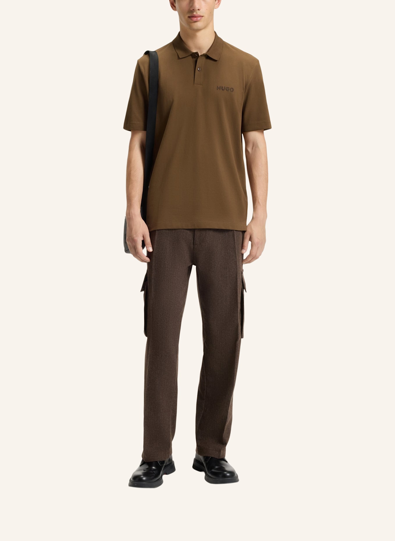 HUGO Poloshirt DIRLMERE Regular Fit: BRAUN