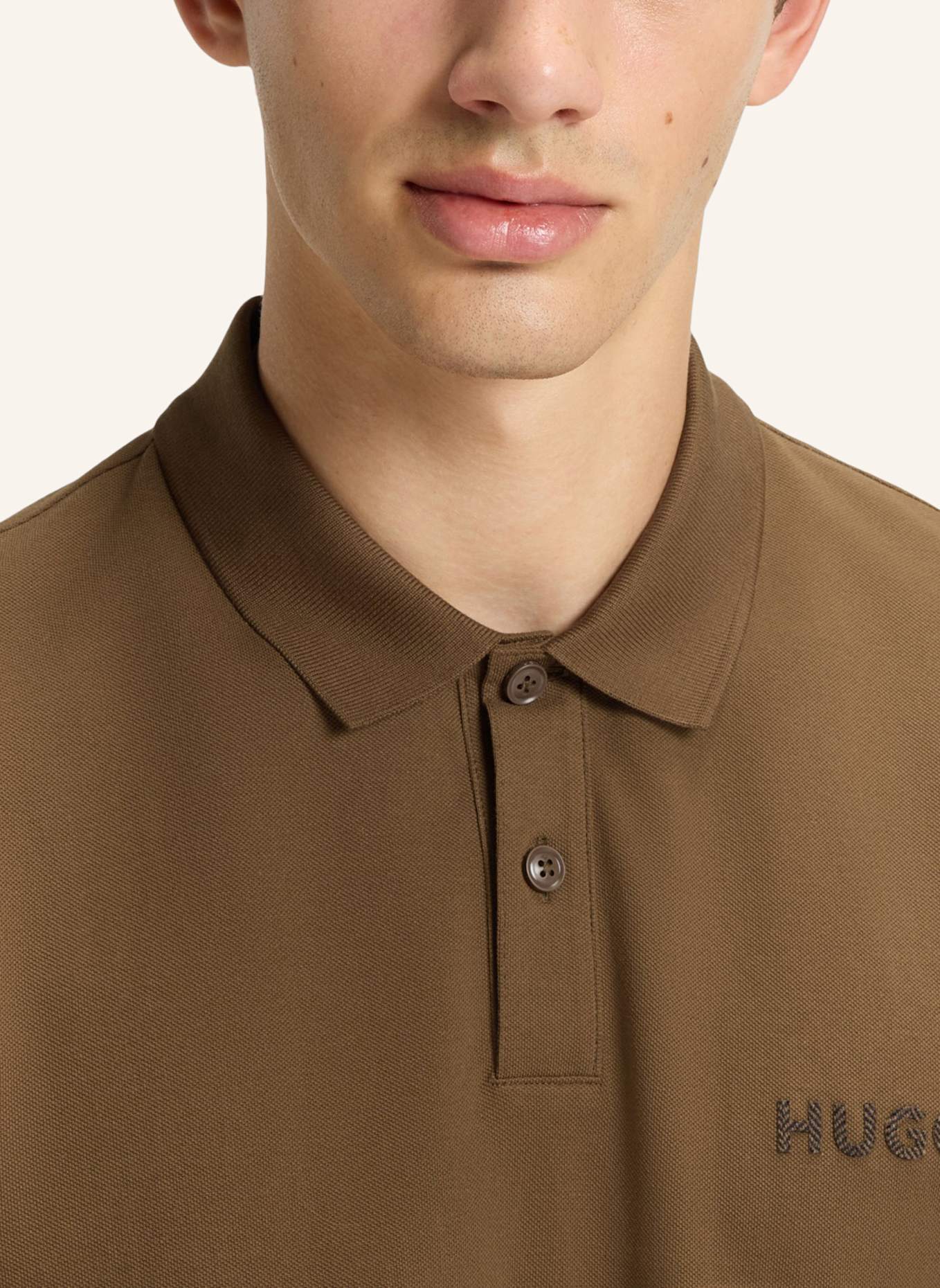 HUGO Poloshirt DIRLMERE Regular Fit: BRAUN