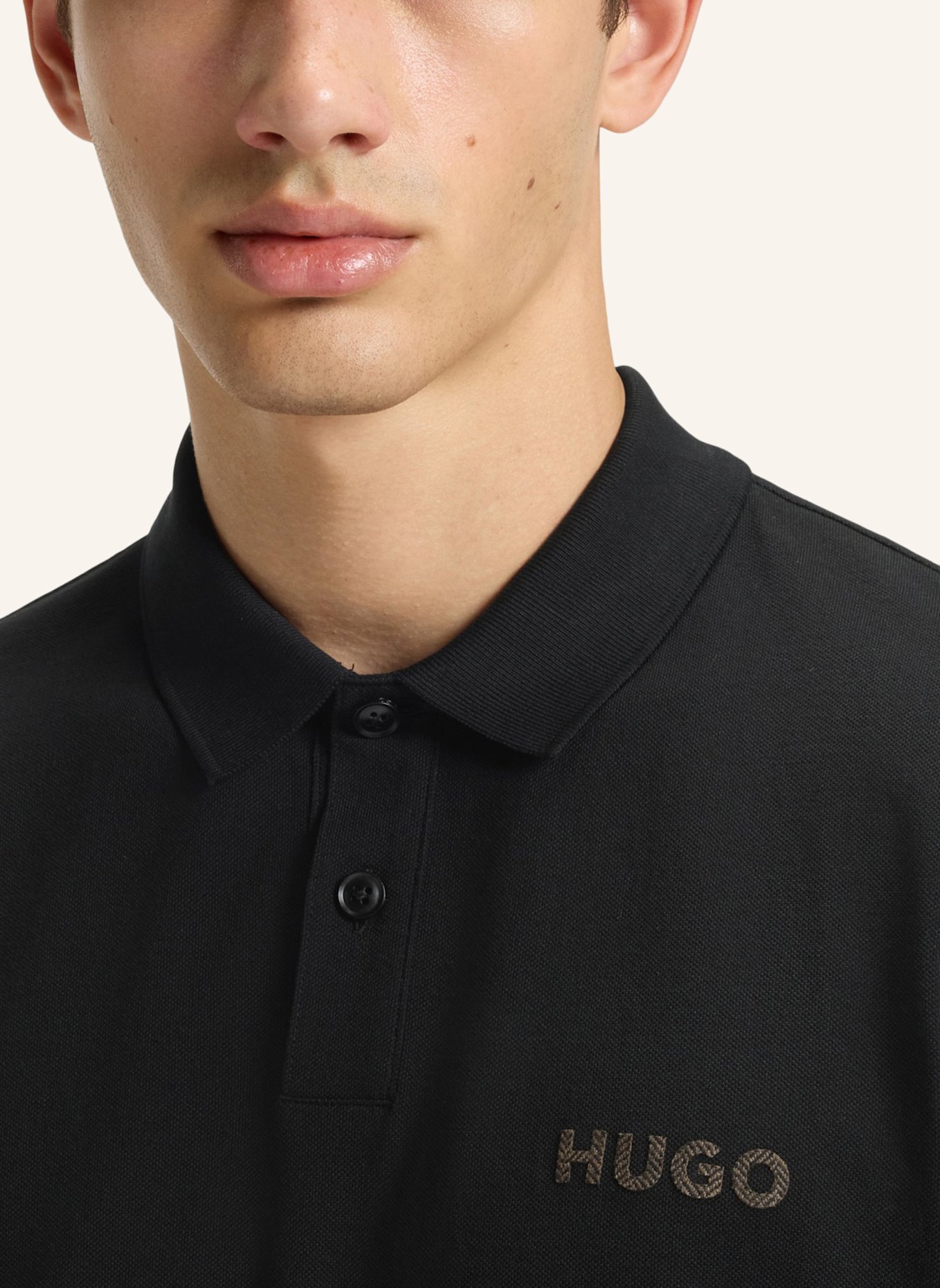 HUGO Poloshirt DIRLMERE Regular Fit: SCHWARZ