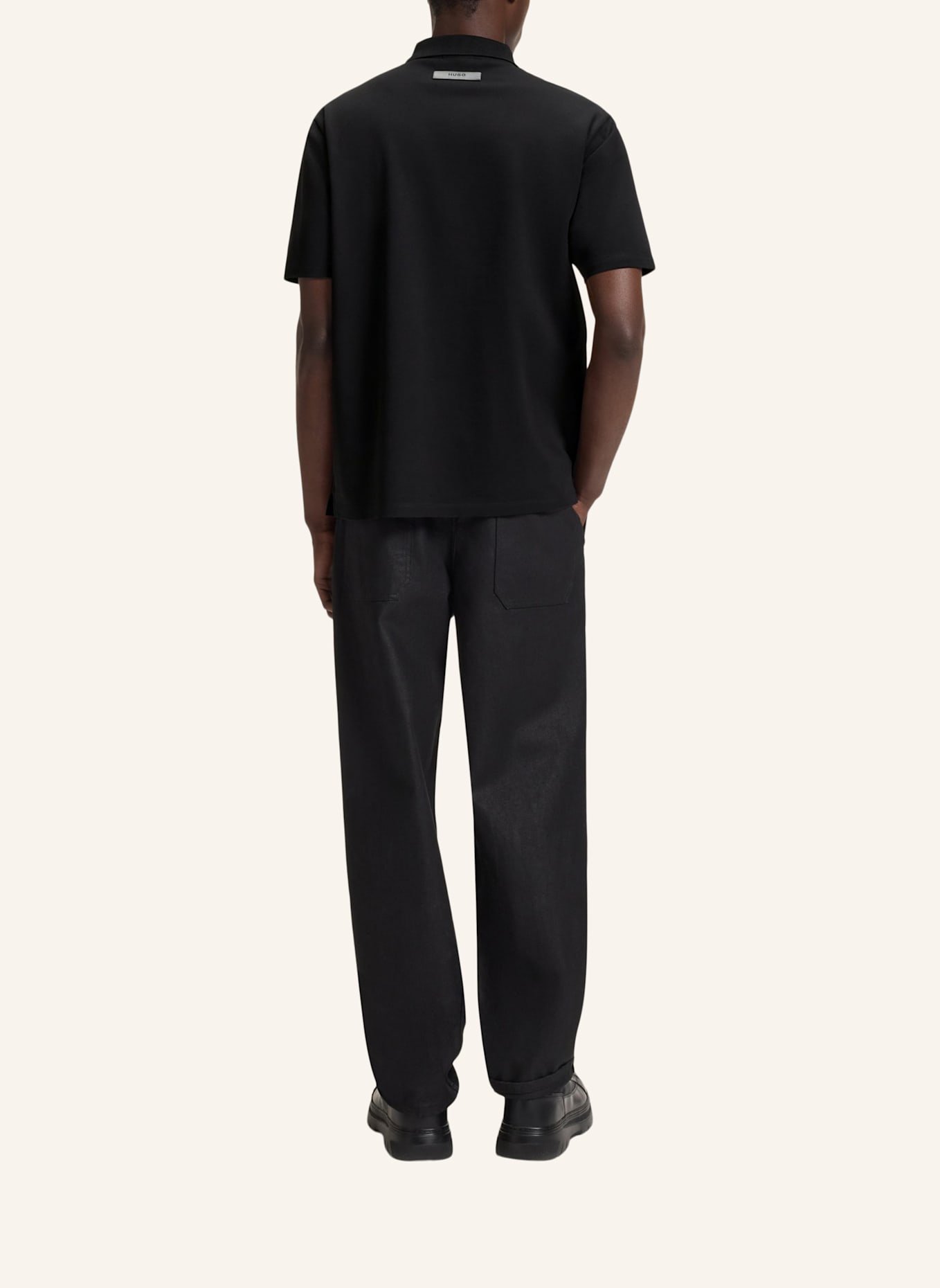 HUGO Poloshirt DIMERSVE Relaxed Fit: SCHWARZ