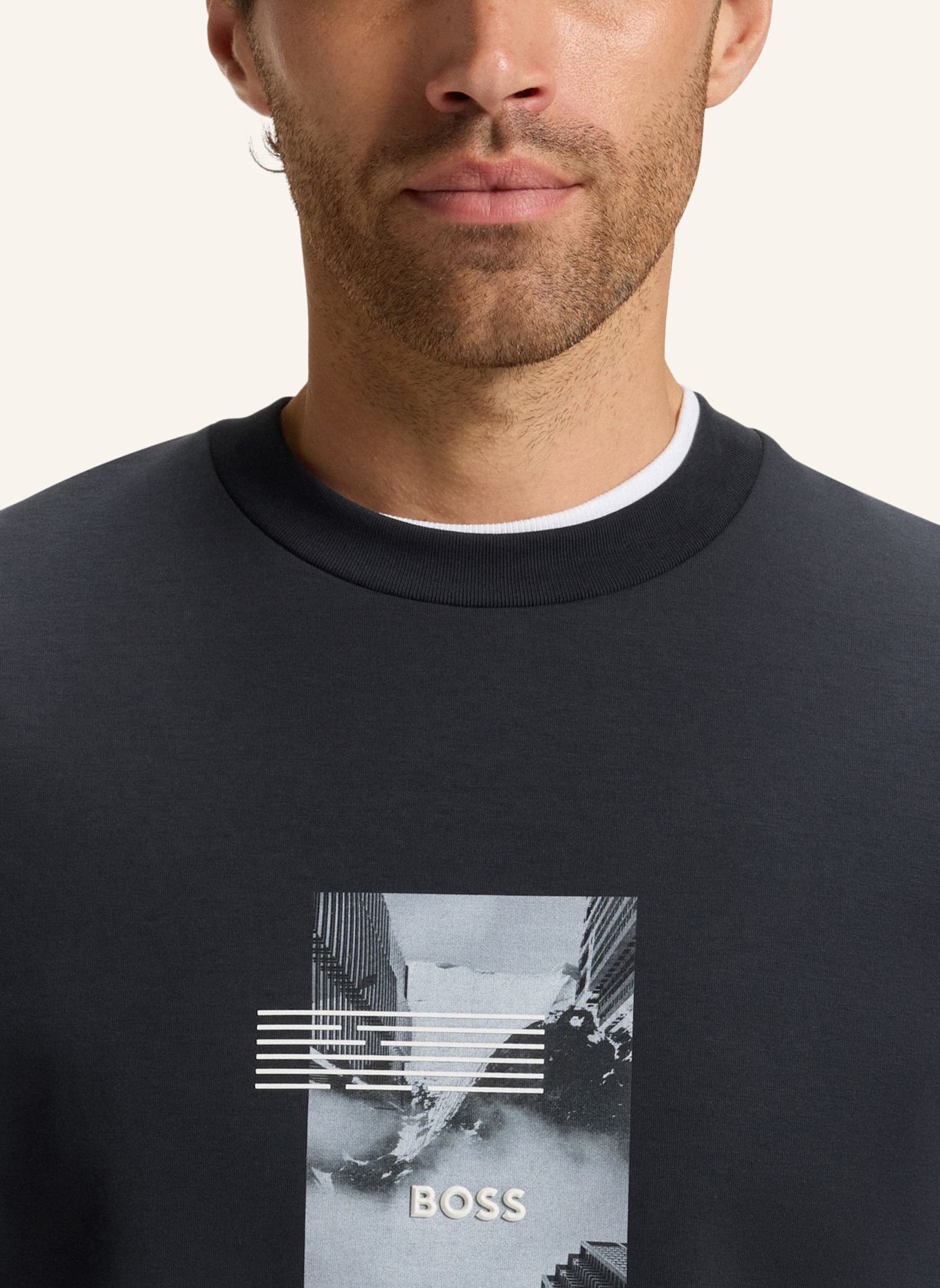 BOSS Sweatshirt STENSON ZONE Oversize Fit: DUNKELBLAU