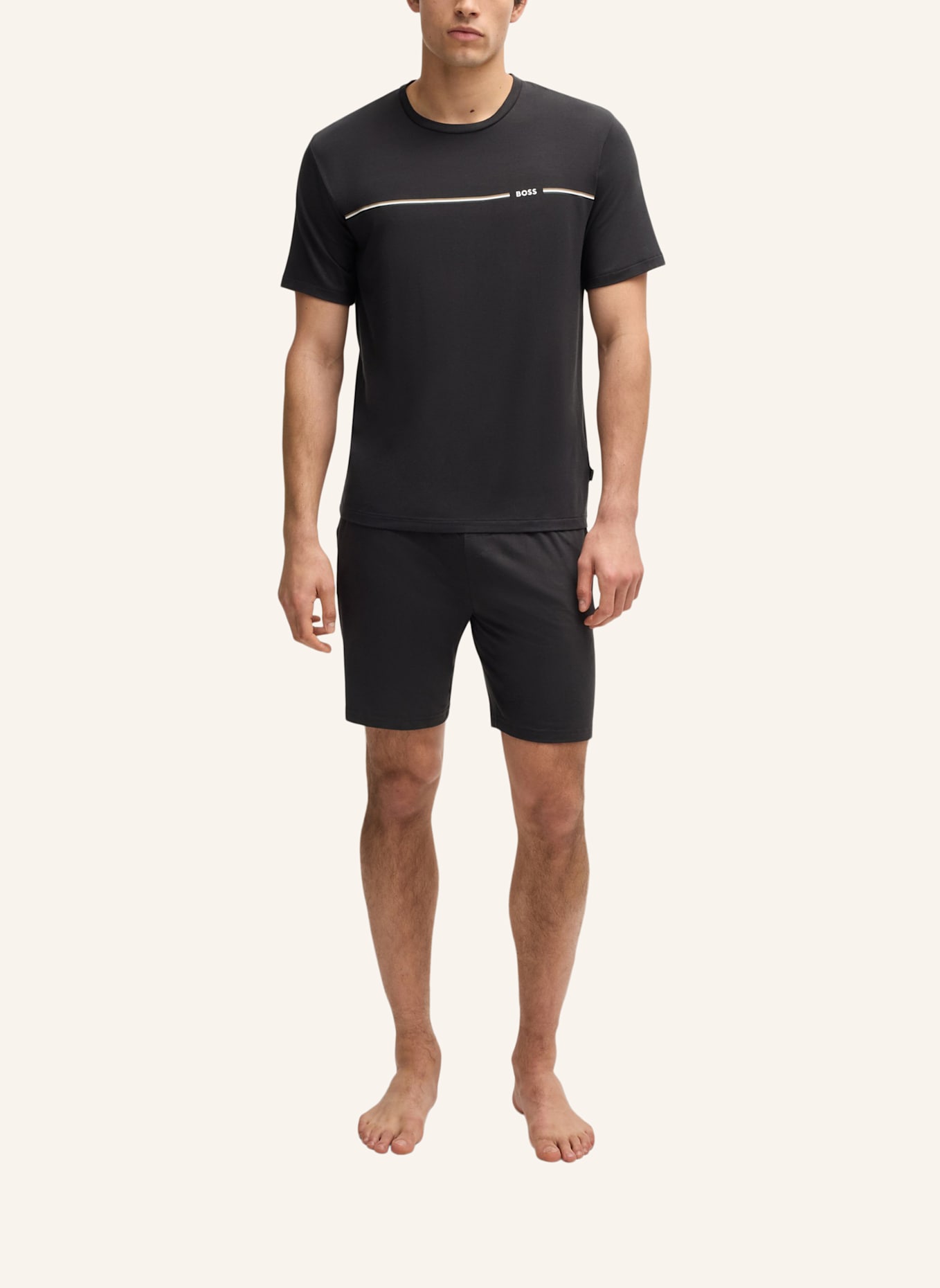 BOSS Pyjama-Set BAMBOO SHORT SET Regular Fit: DUNKELGRAU