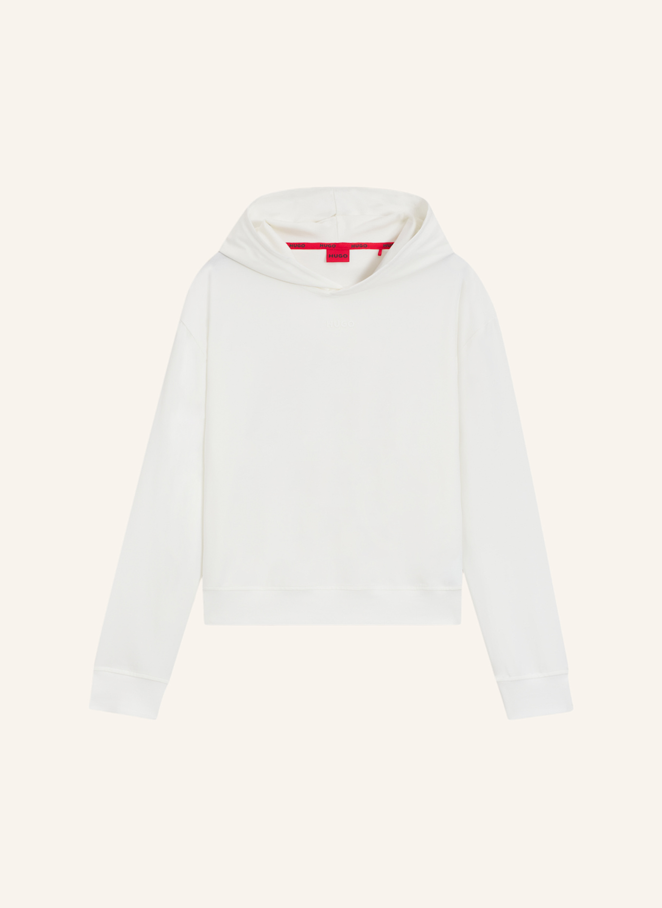 HUGO Loungewear Oberteil SHUFFLE_HOODIE Relaxed Fit: WEISS