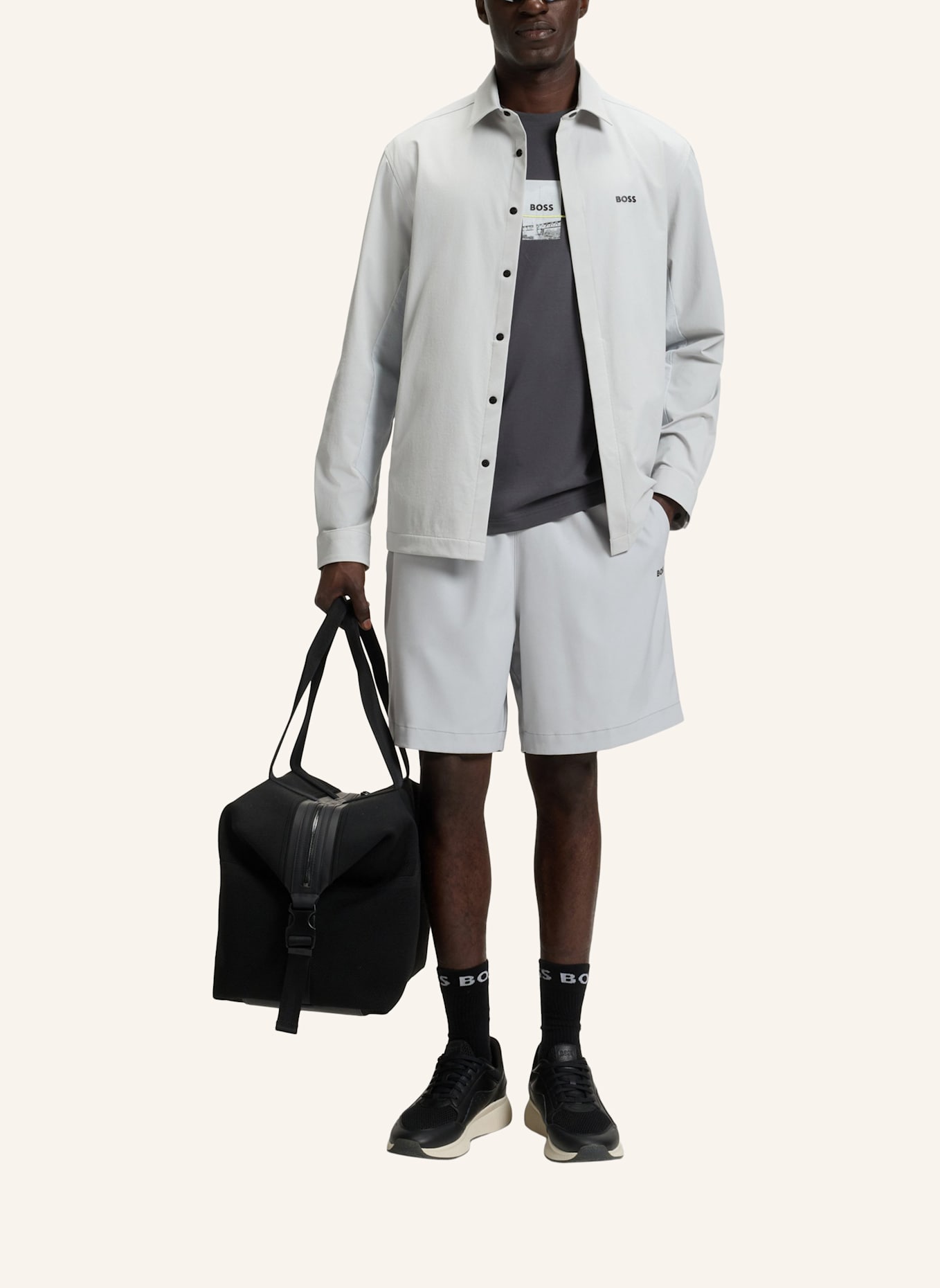 BOSS Short S_CRUISELITE IDLE Regular Fit: HELLGRAU