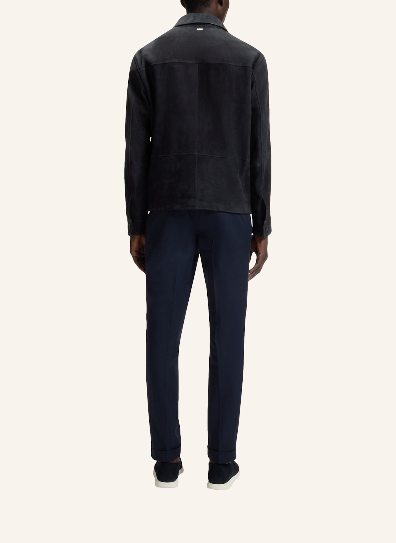 BOSS Lederjacke C-MARKUEDO Regular Fit: DUNKELBLAU