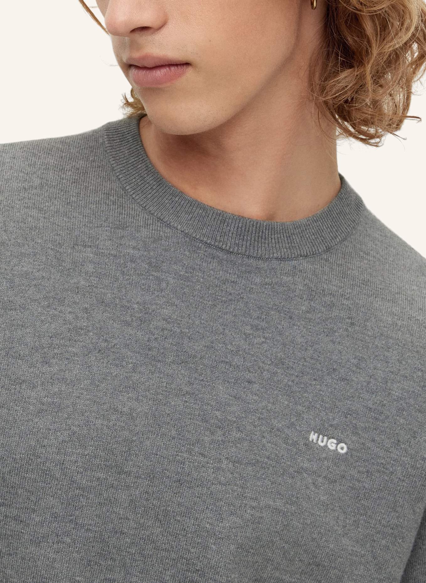 HUGO Pullover SAN CUDO-1 Regular Fit: DUNKELGRAU