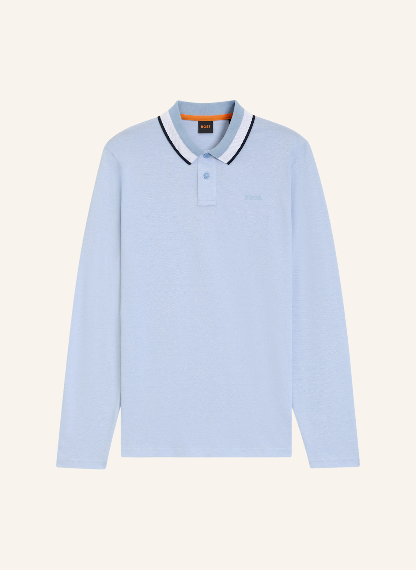 BOSS Poloshirt PEOXFORDLONG_1 Regular Fit: HELLBLAU