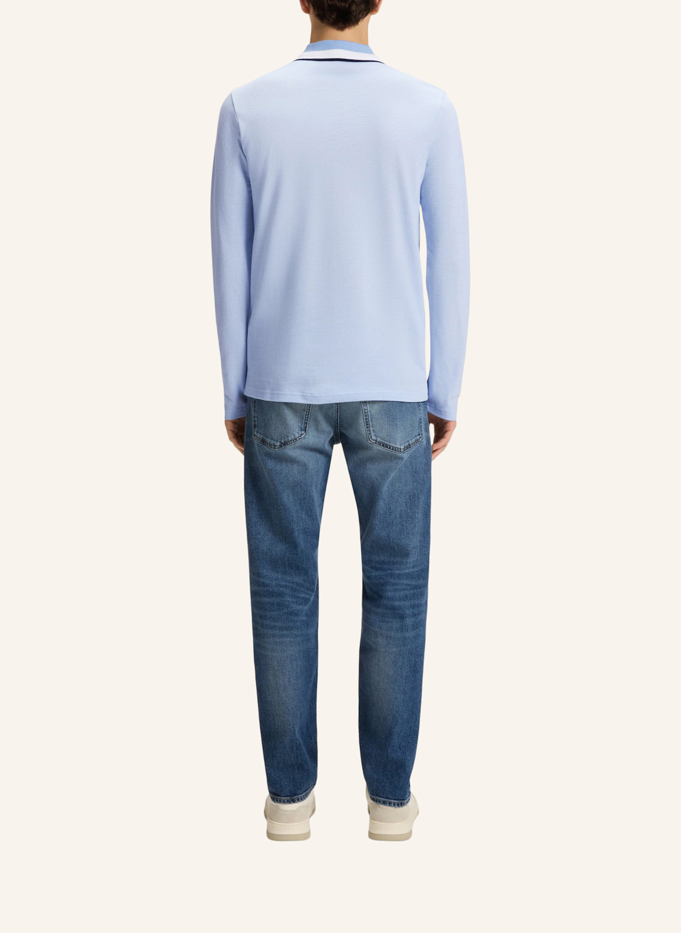 BOSS Poloshirt PEOXFORDLONG_1 Regular Fit: HELLBLAU