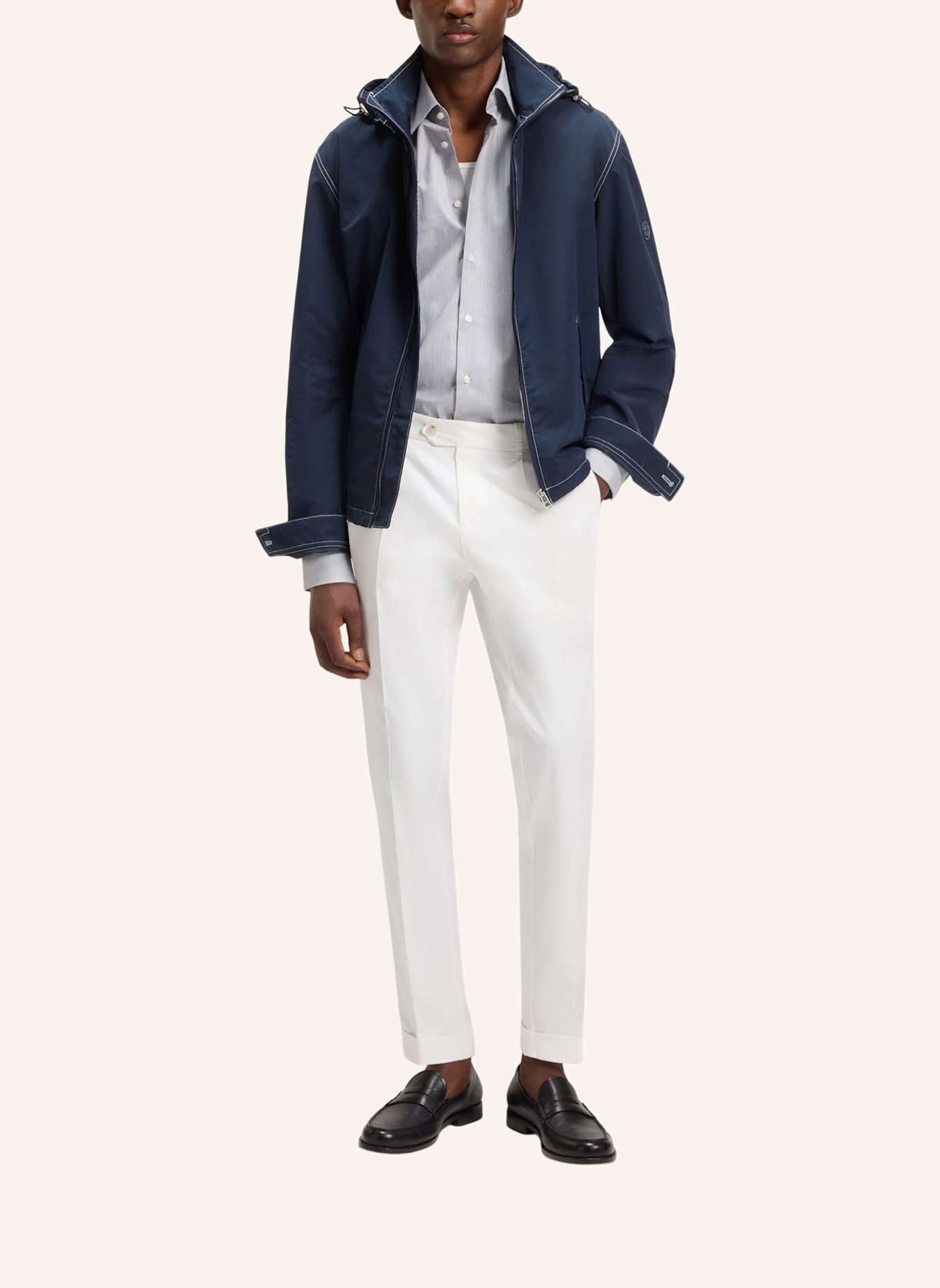 BOSS Business Hose C-GENIUS-PLTUWG-253F Slim Fit: WEISS