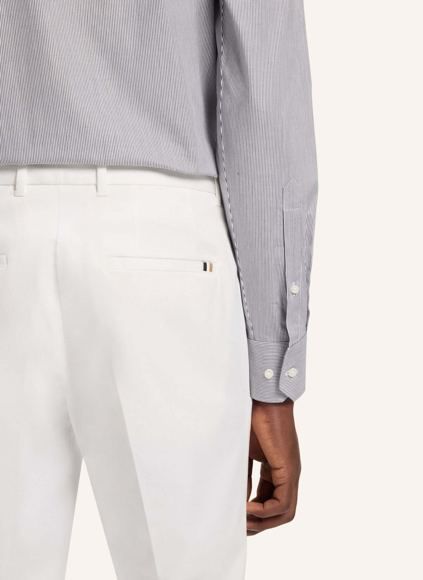 BOSS Business Hose C-GENIUS-PLTUWG-253F Slim Fit: WEISS