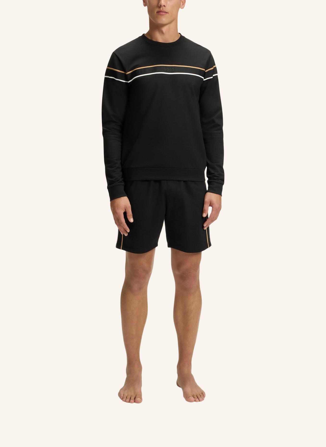 BOSS Loungewear Oberteil ICONIC SWEATSHIRT Regular Fit: SCHWARZ