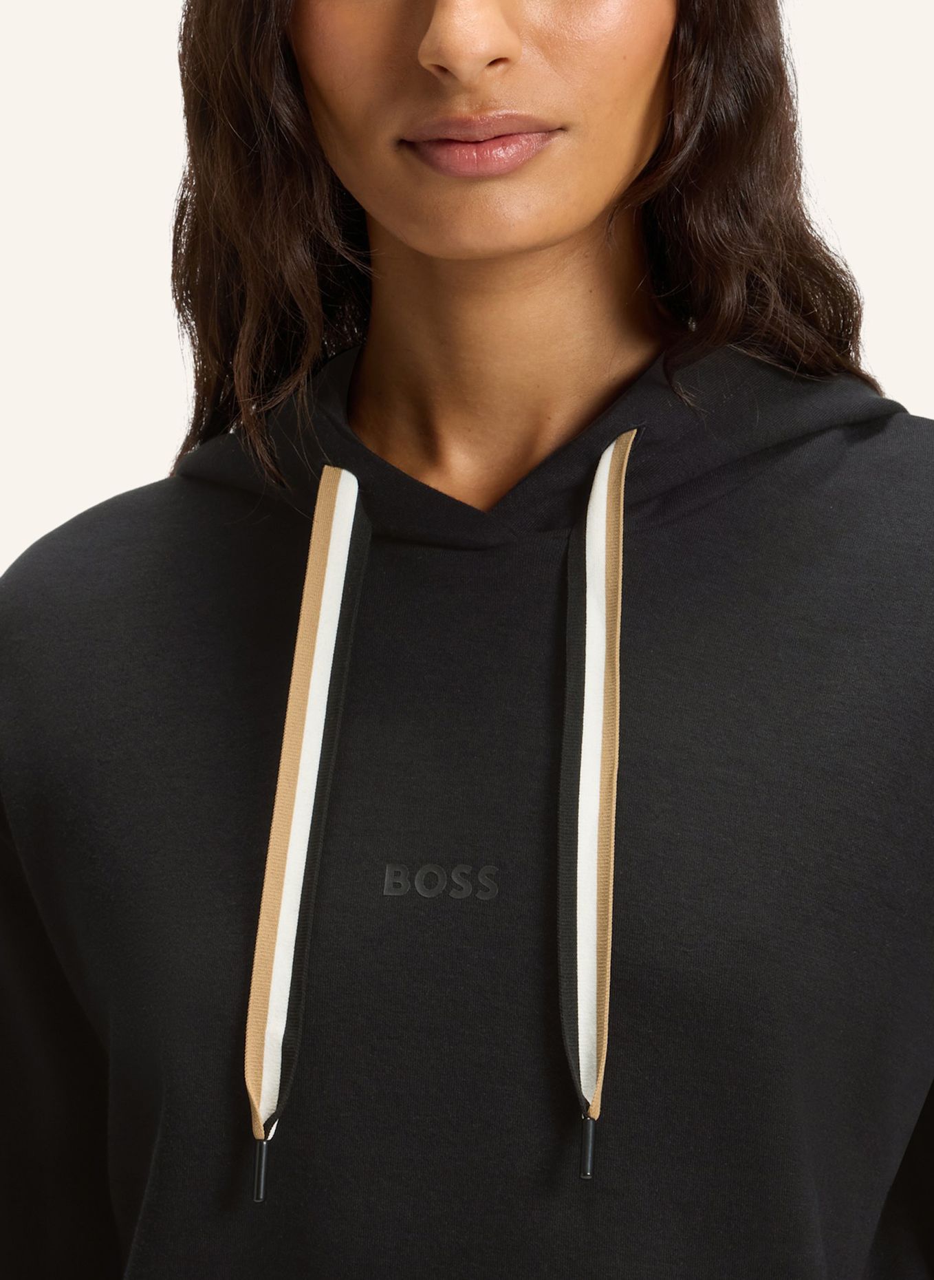 BOSS Lounge-Hoodie STRIPE: SCHWARZ