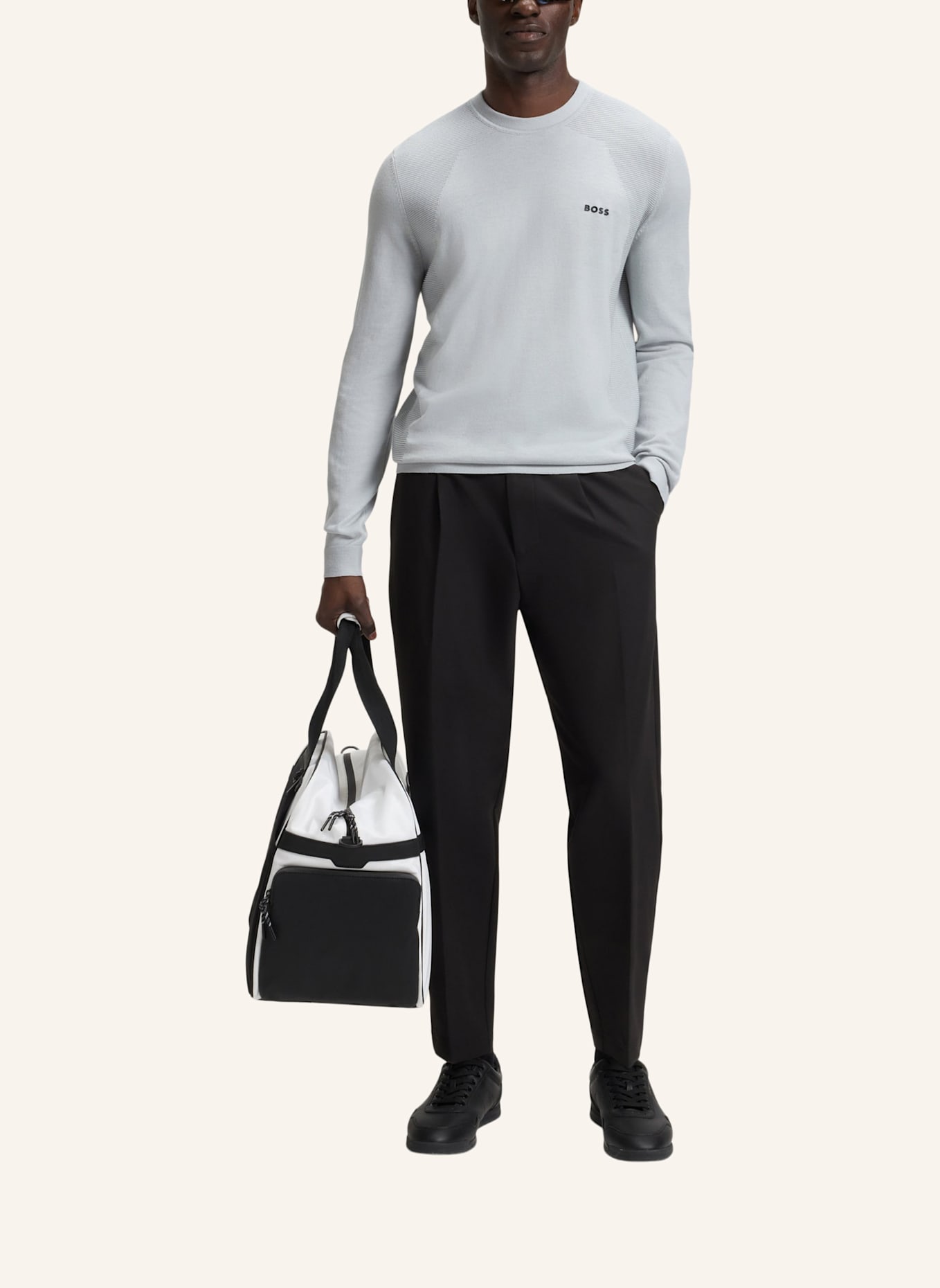 BOSS Pullover K_MOMENTUM-LITE CN Regular Fit: HELLGRAU