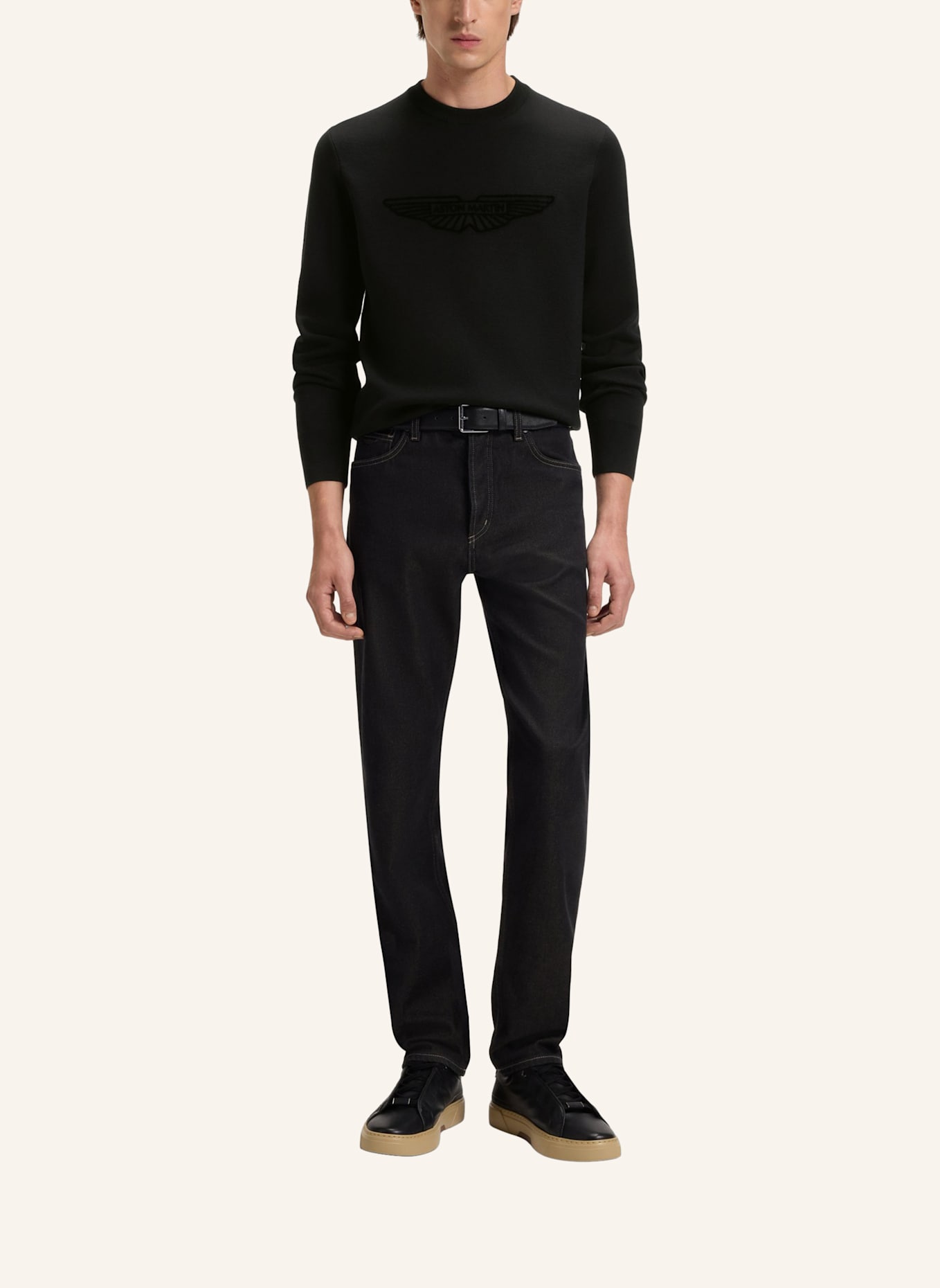 BOSS Pullover L-ELECTRICO_2_AM Regular Fit: SCHWARZ